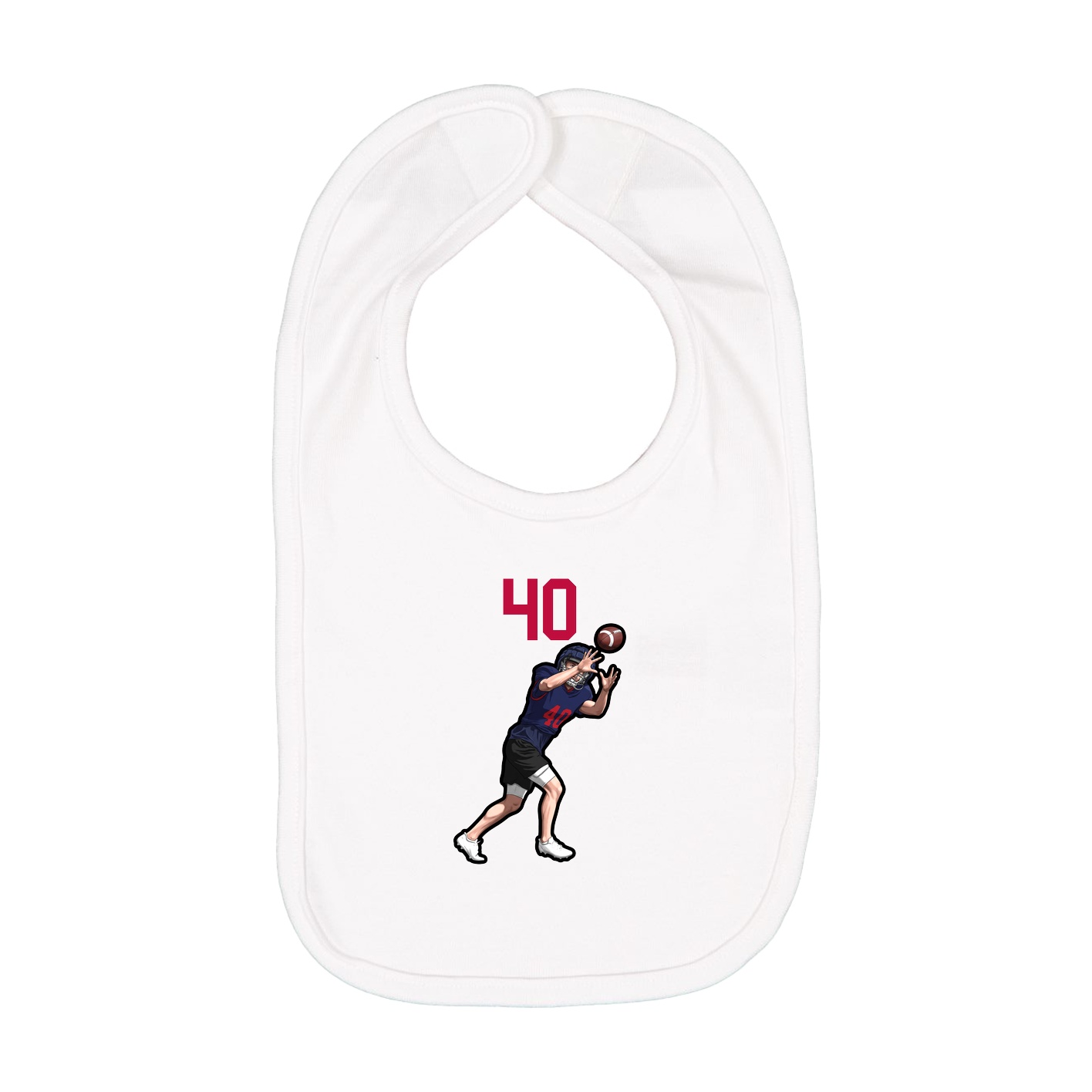 Infant Bib — Number Top in White