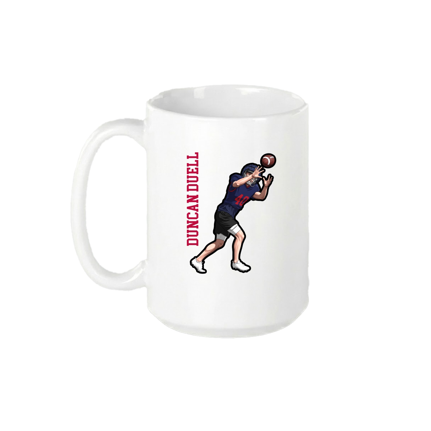 15oz Coffee Mug — Name Vertical in White