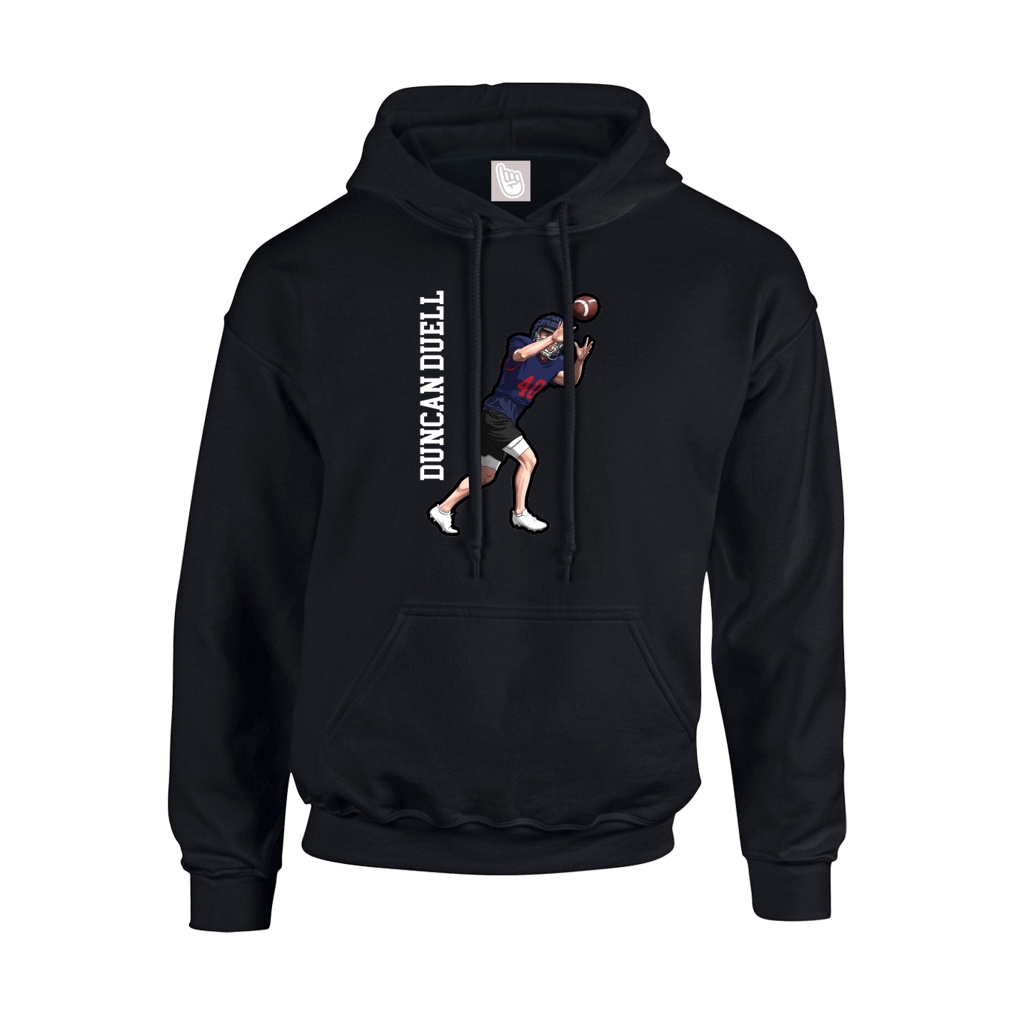 Hoodie — Name Vertical in Black
