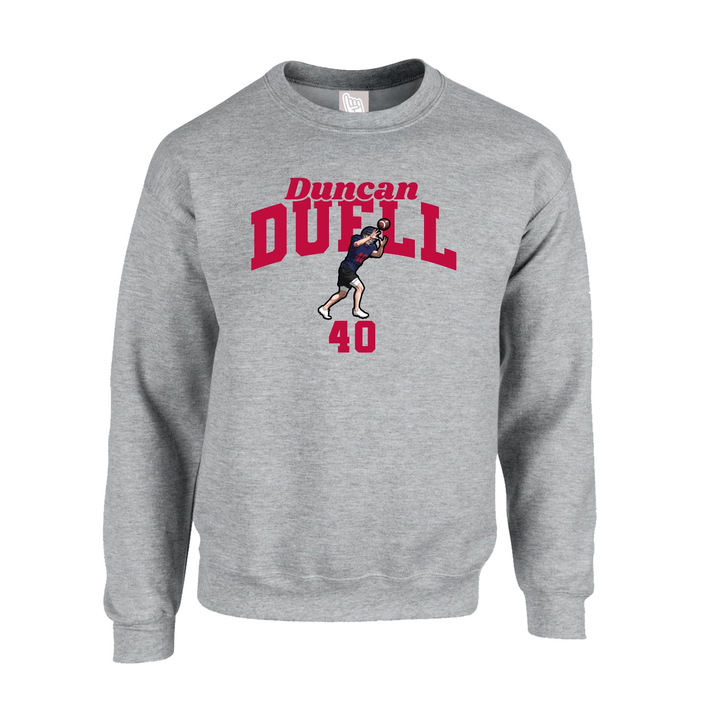 Fleece Crew — Signature Arch in Grey