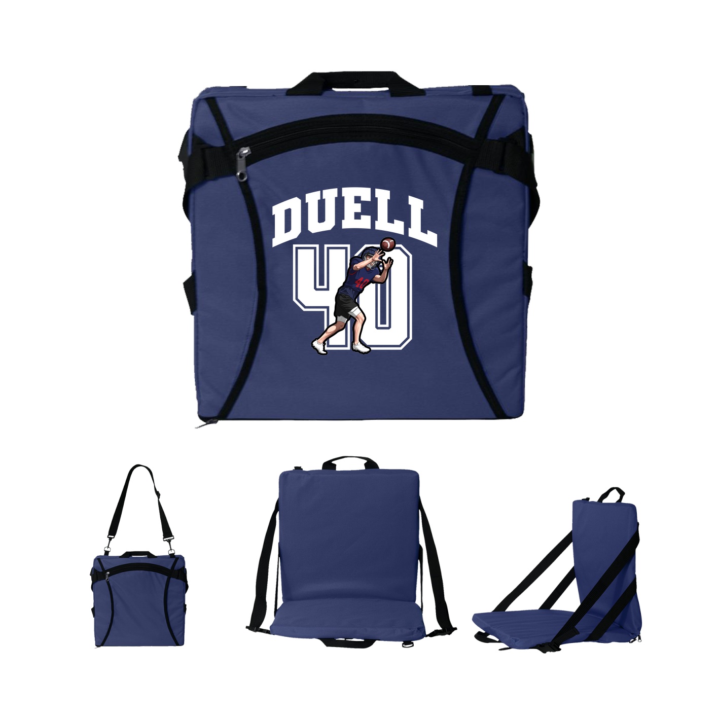 Folding Stadium Seat — Number in Navy