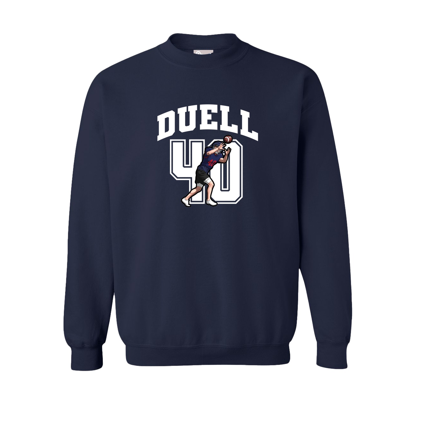 Fleece Crew — Number in Navy