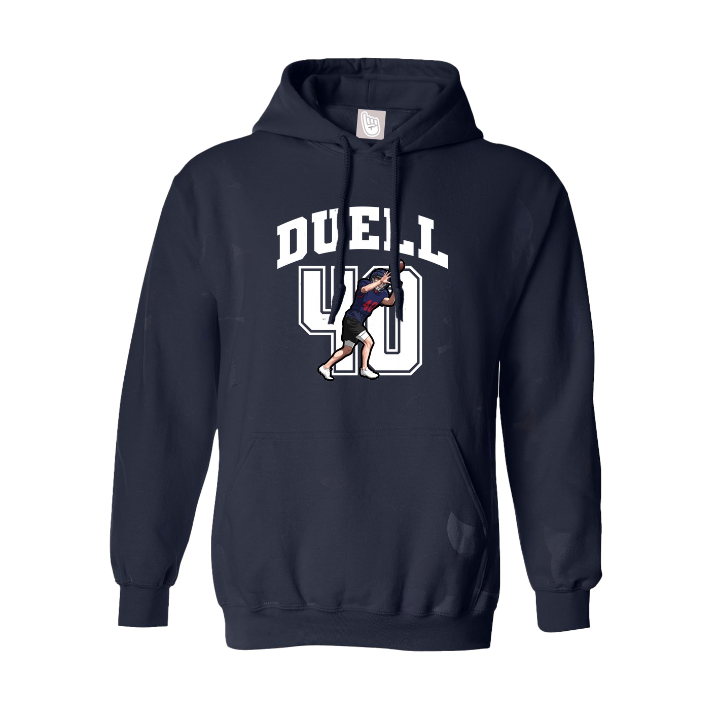 Youth Hoodie — Number in Navy