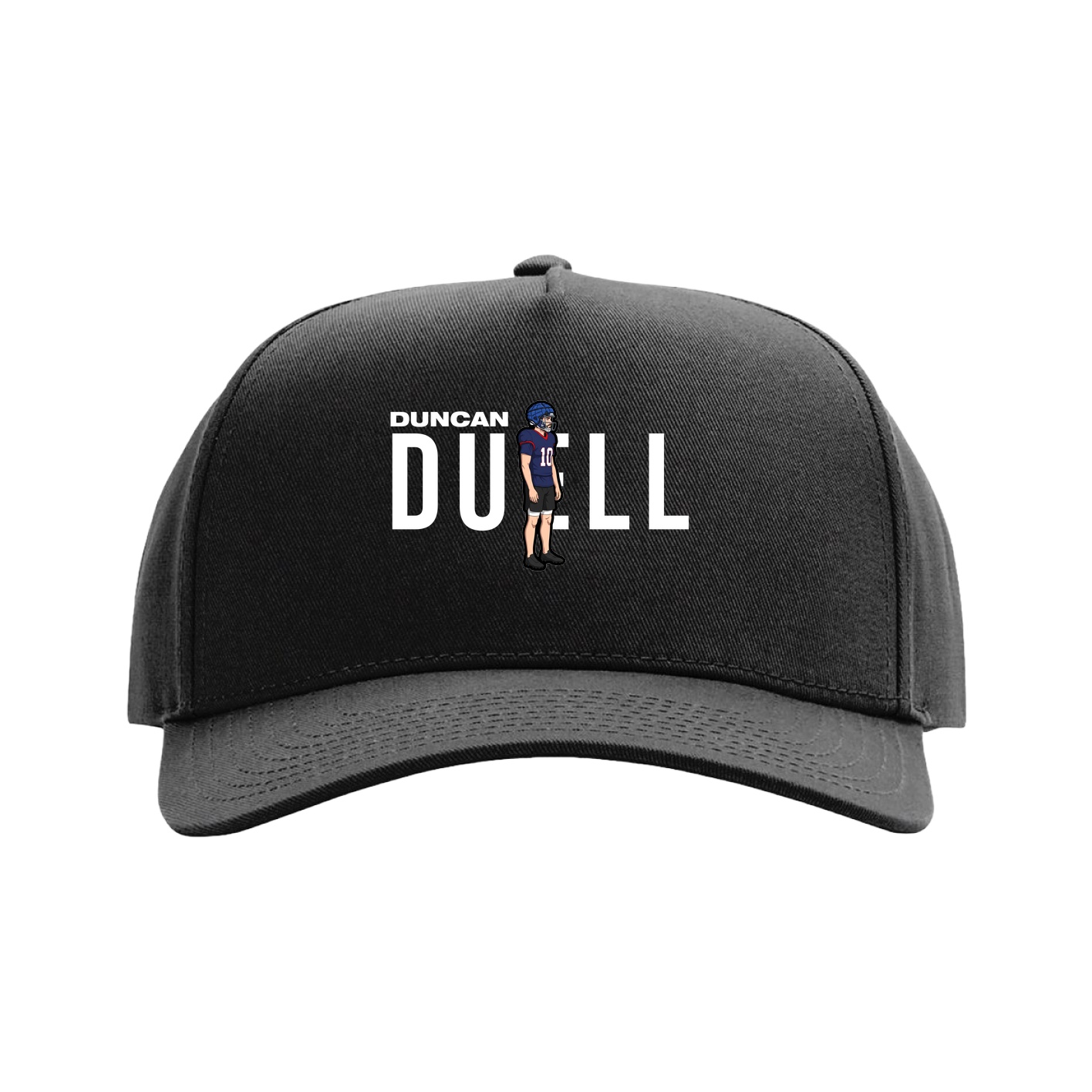 Full Fabric Five-Panel Champ Cap — Player Name in Black