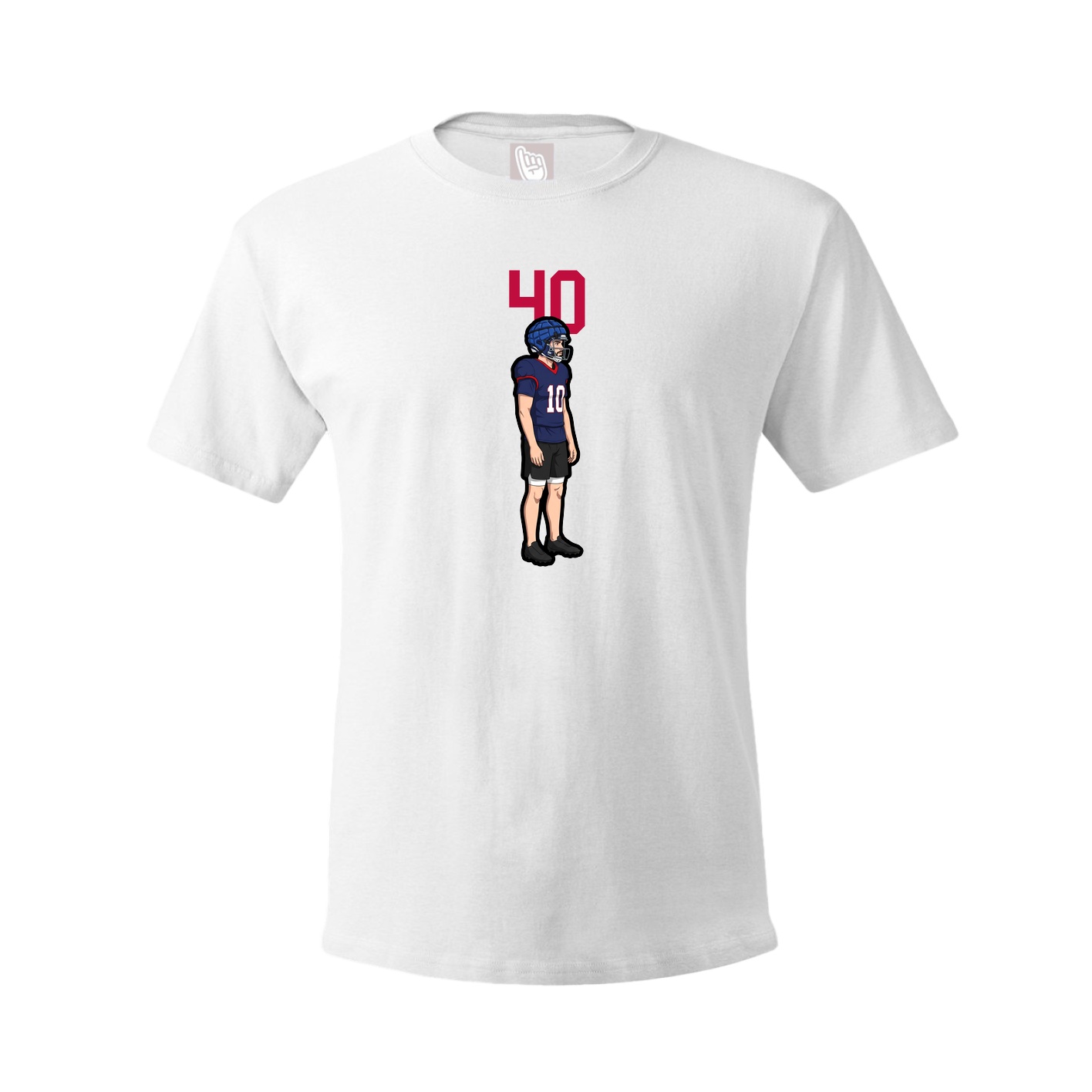 Youth Tee — Number Top in White