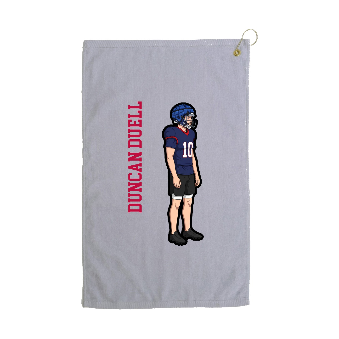 Golf Towel — Name Vertical in Grey