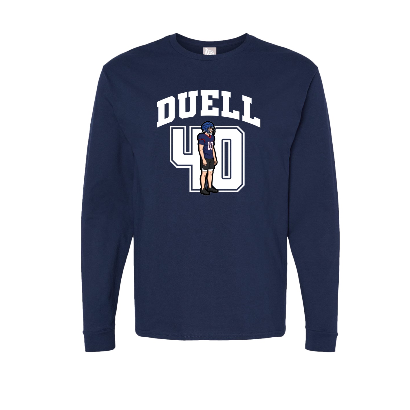 Long Sleeve Tee — Number in Navy