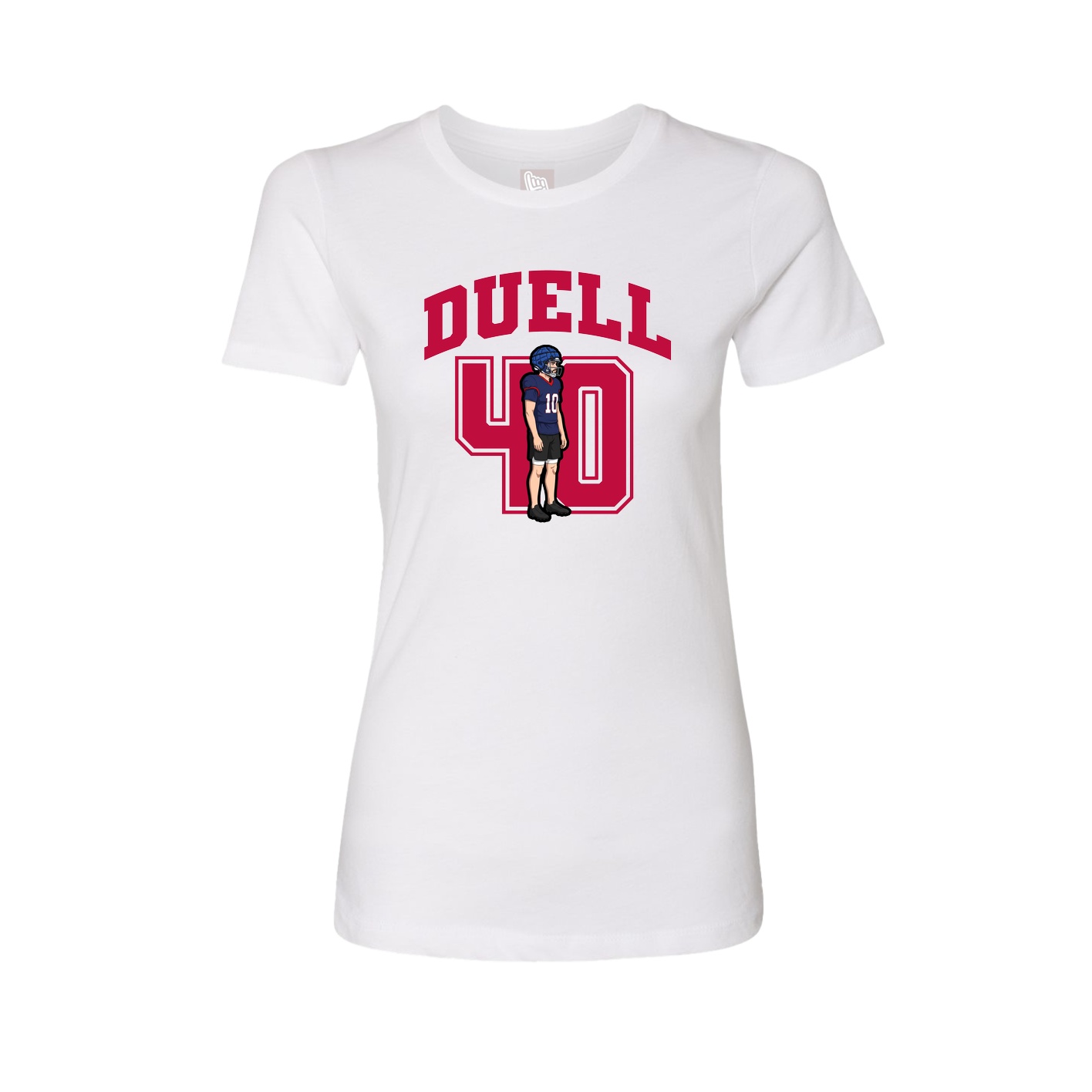 Fitted Women's Tee — Number in White