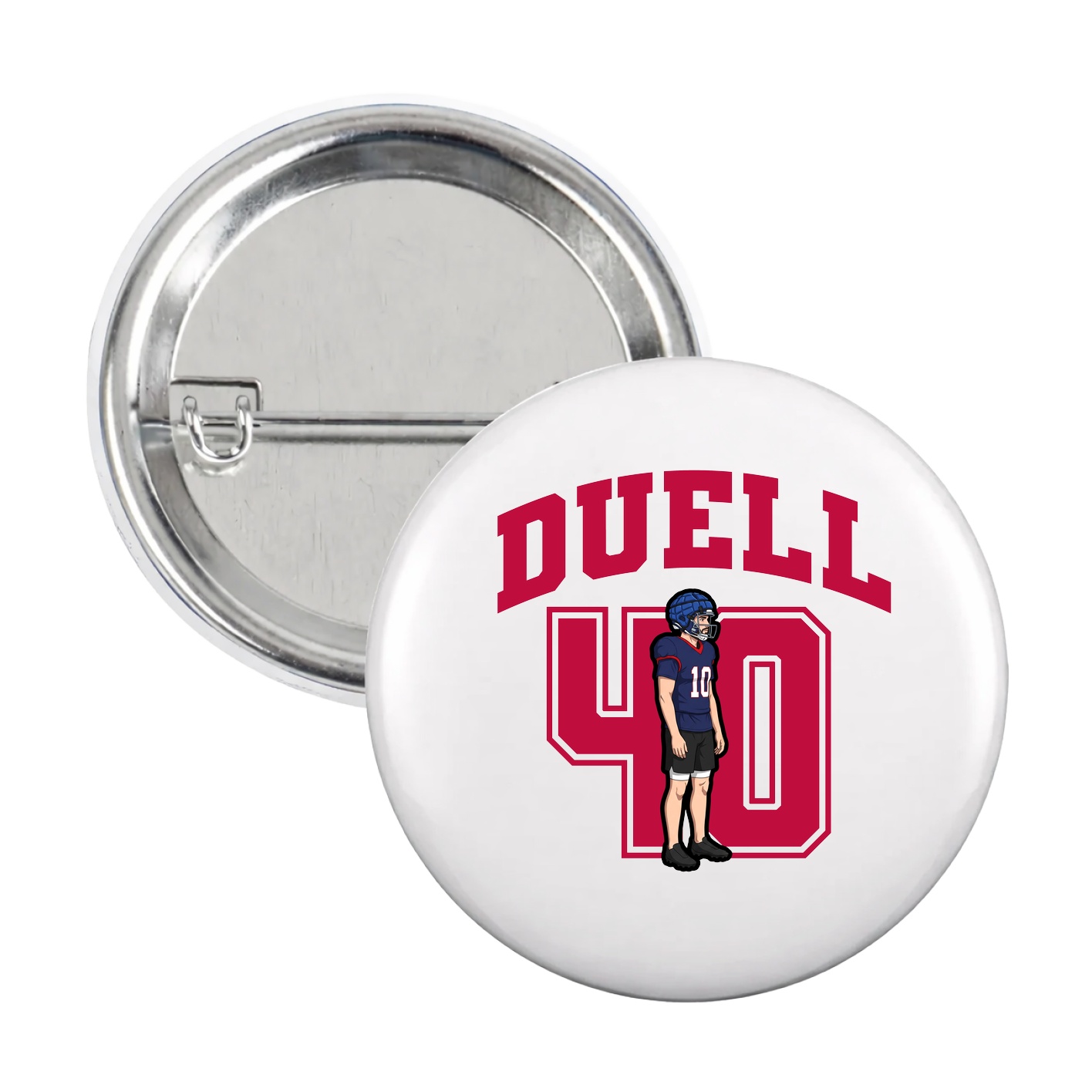 Game Day Button — Number in White