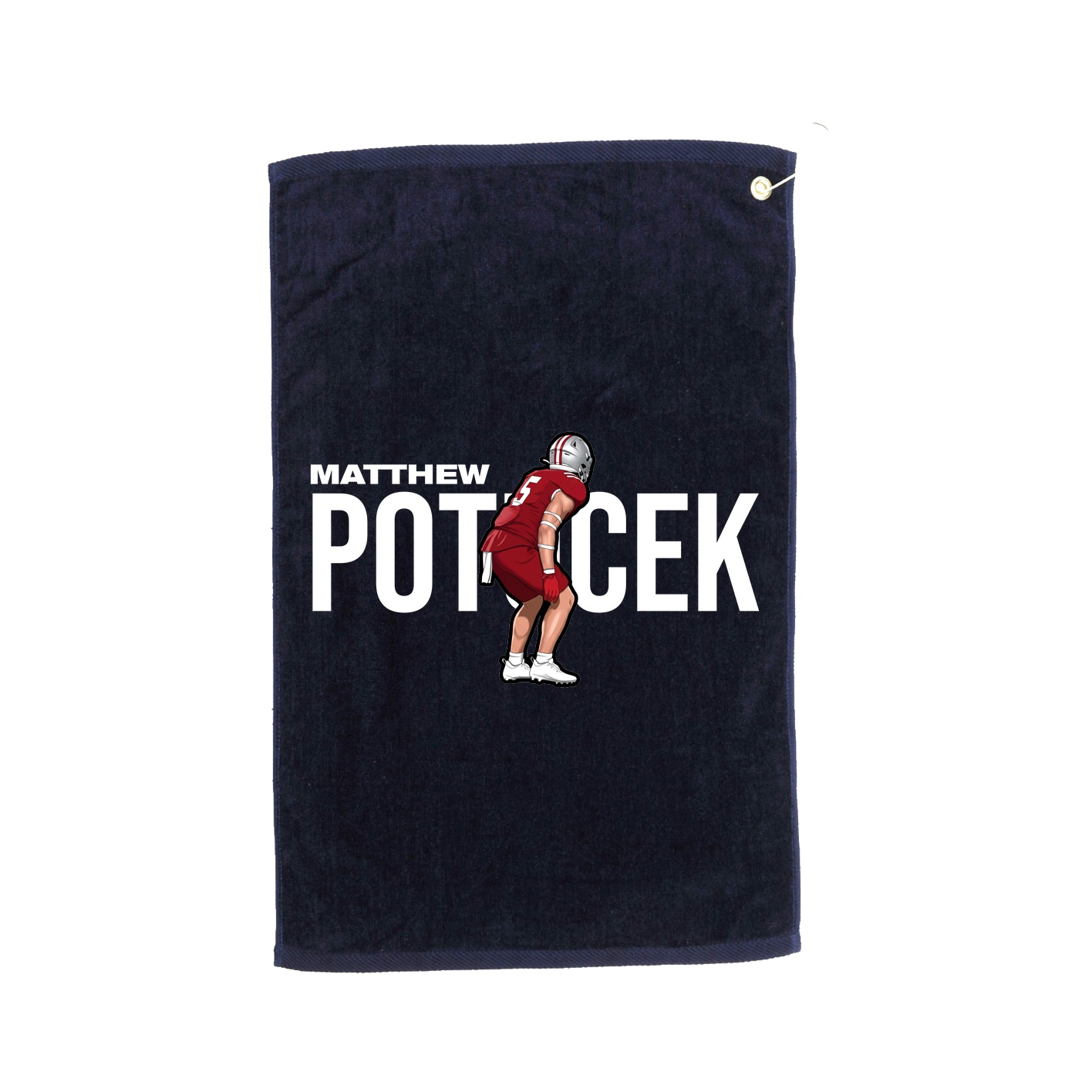 Golf Towel — Player Name in Navy