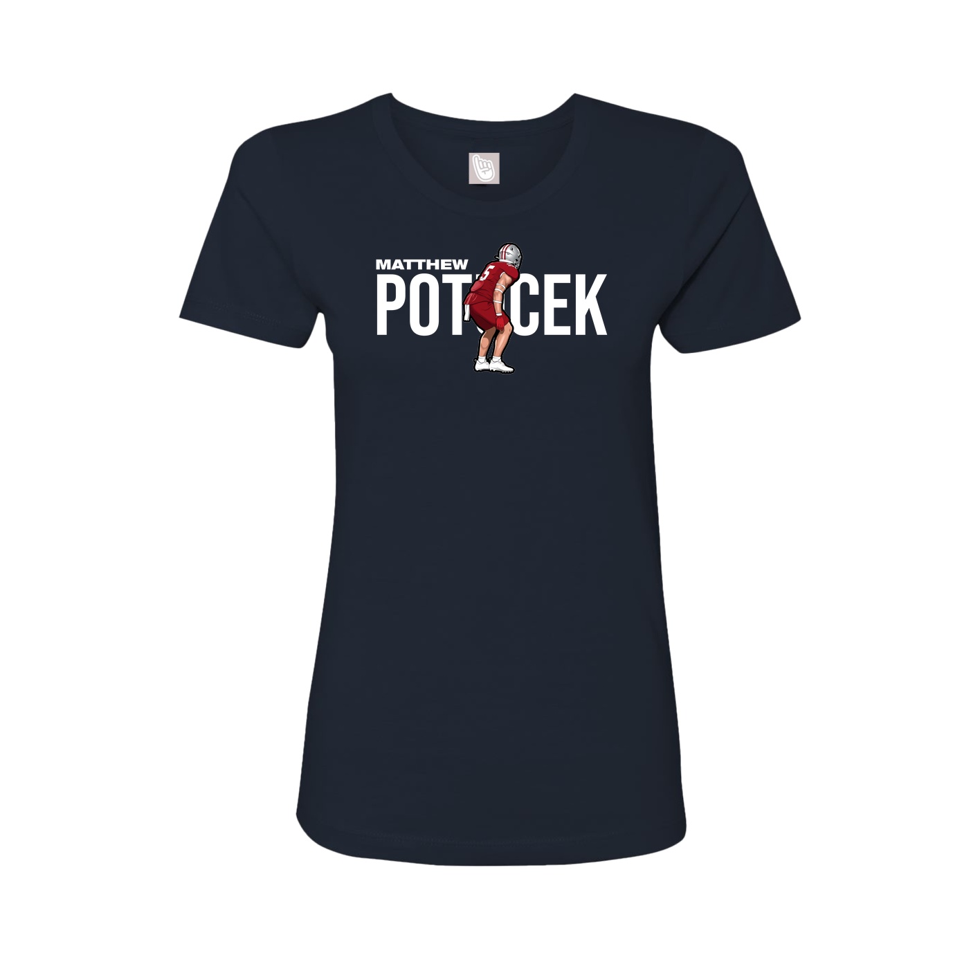 Fitted Women's Tee — Player Name in Navy