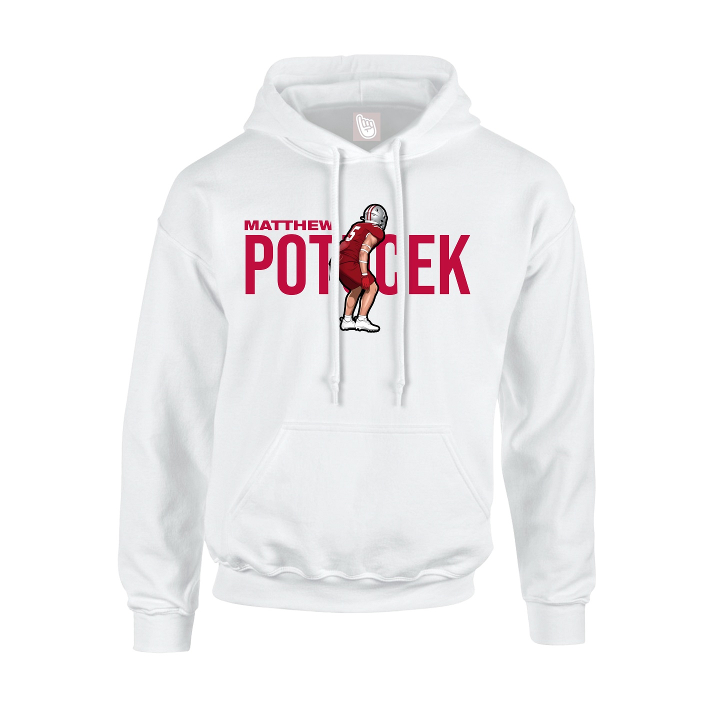 Youth Hoodie — Player Name in White
