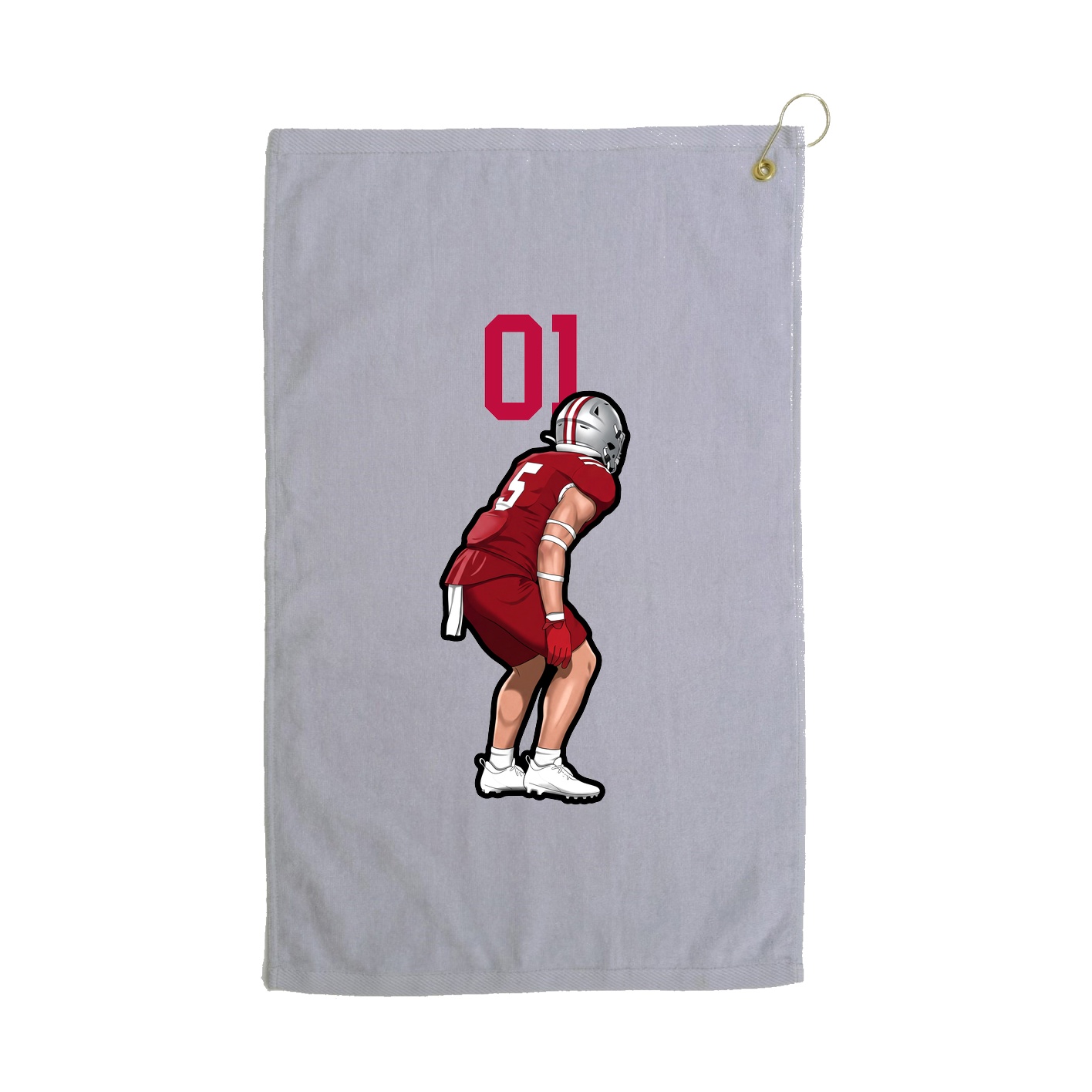 Golf Towel — Number Top in Grey