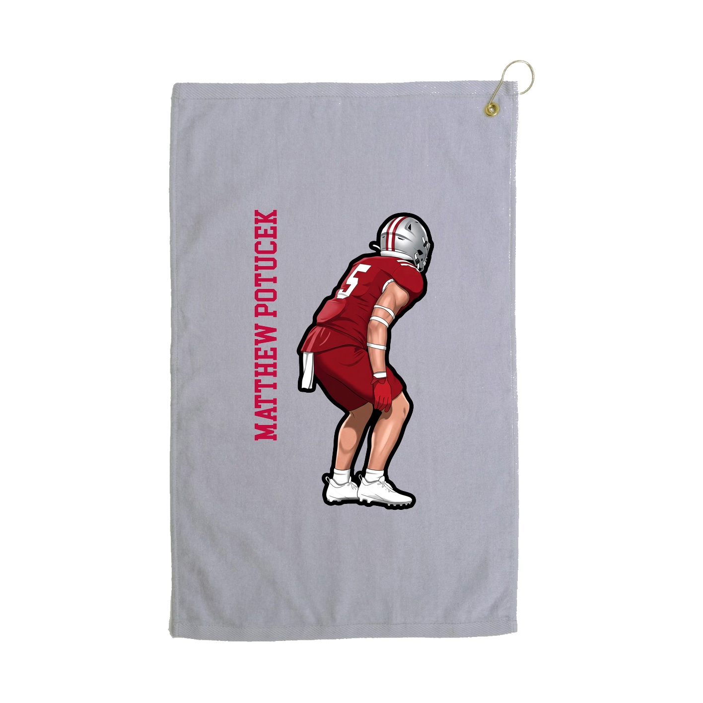 Golf Towel — Name Vertical in Grey