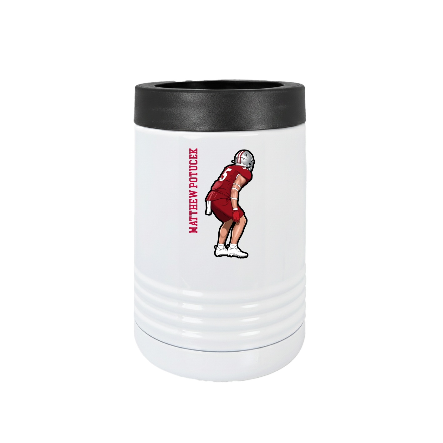 Beverage Holder — Name Vertical in White