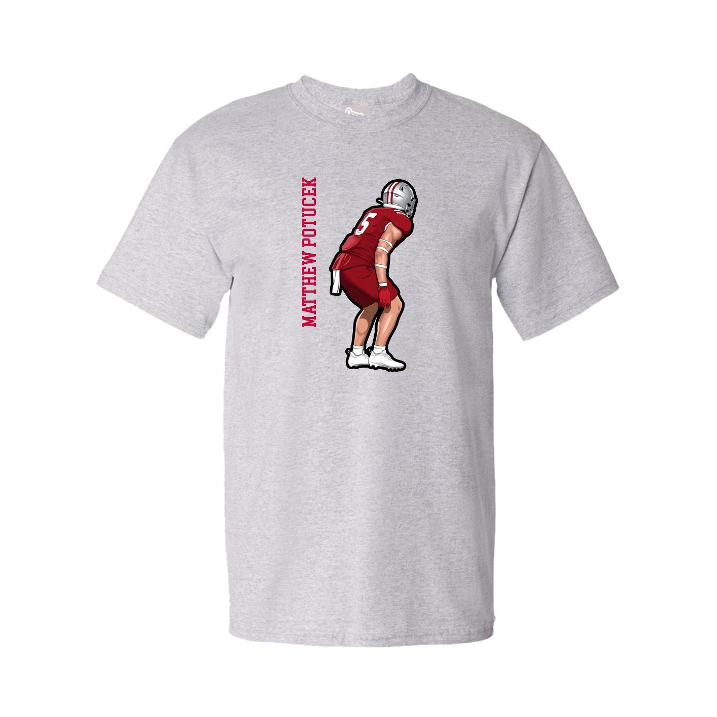 Tee — Name Vertical in Grey