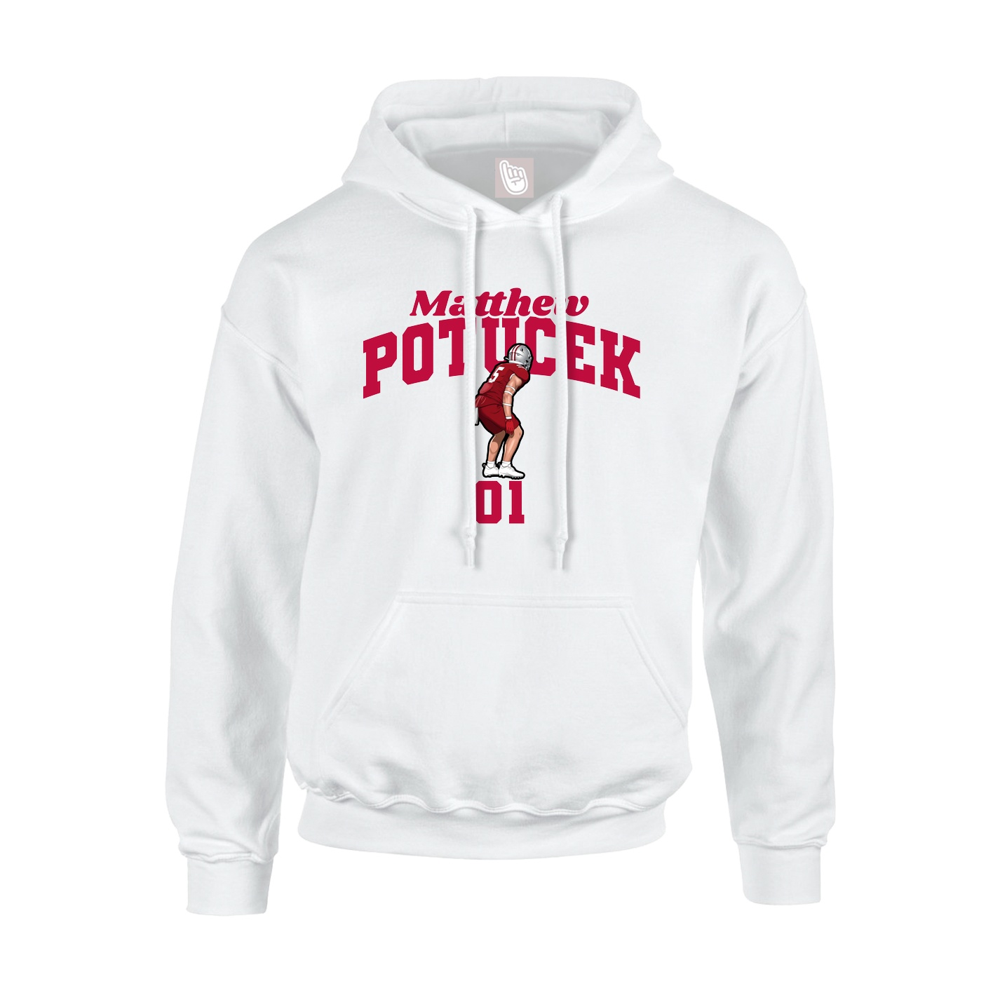 Youth Hoodie — Signature Arch in White