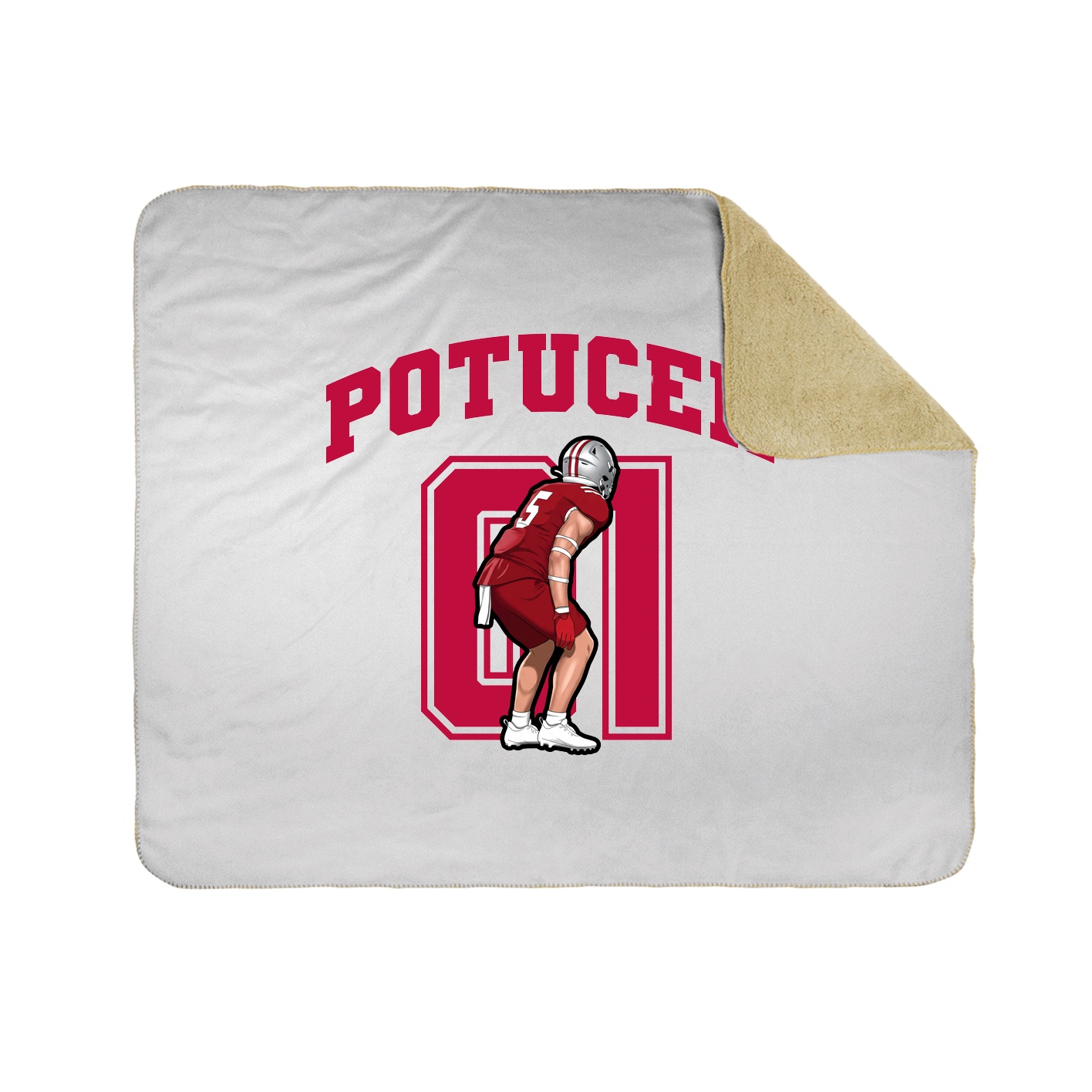 Throw Blanket — Number in White