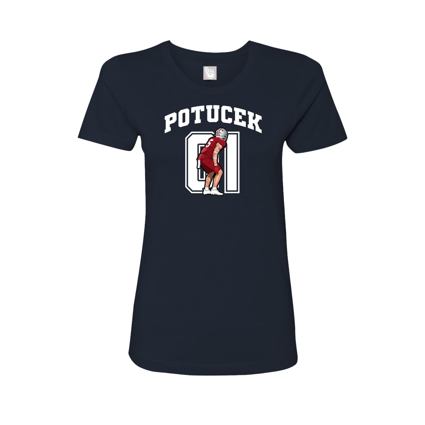 Fitted Women's Tee — Number in Navy