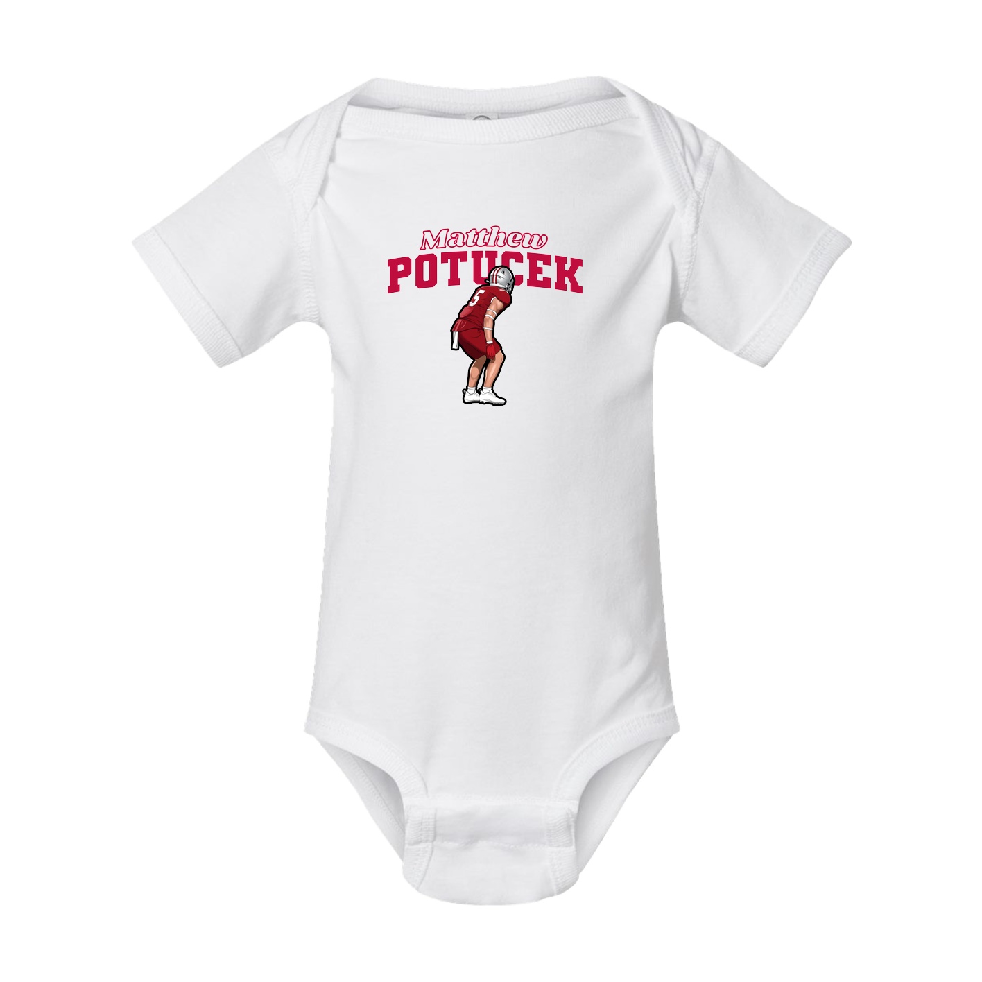 Baby Onesie — Name Arch in White