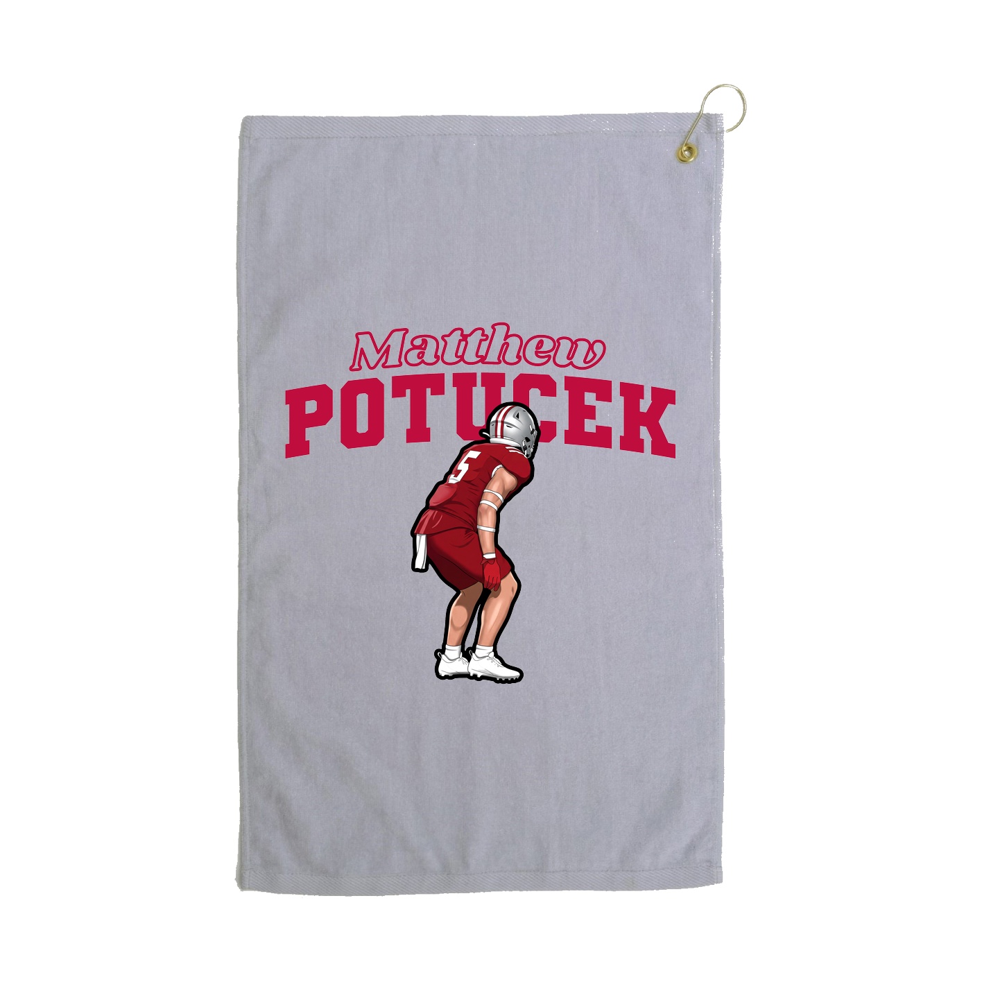 Golf Towel — Name Arch in Grey