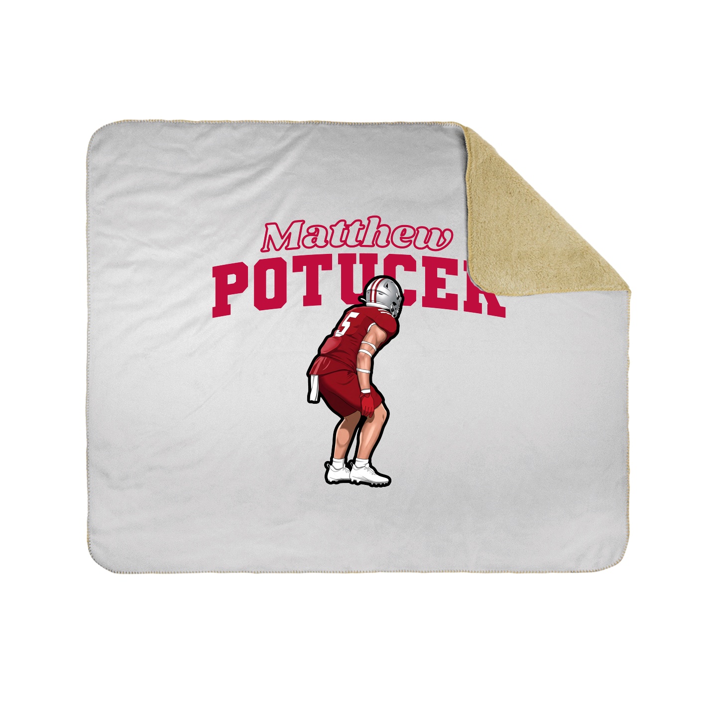 Throw Blanket — Name Arch in White