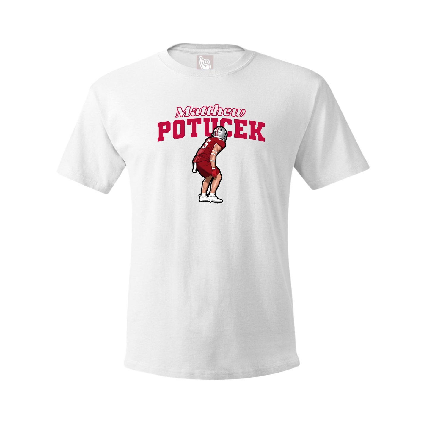 Youth Tee — Name Arch in White