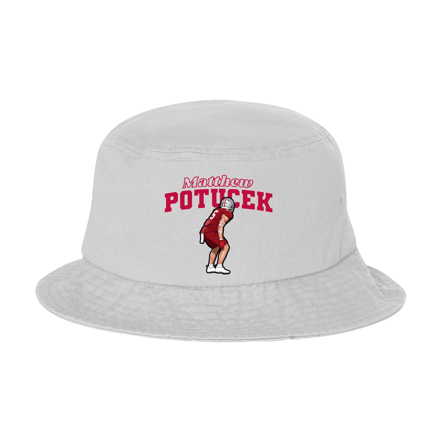 Bucket Cap — Name Arch in White