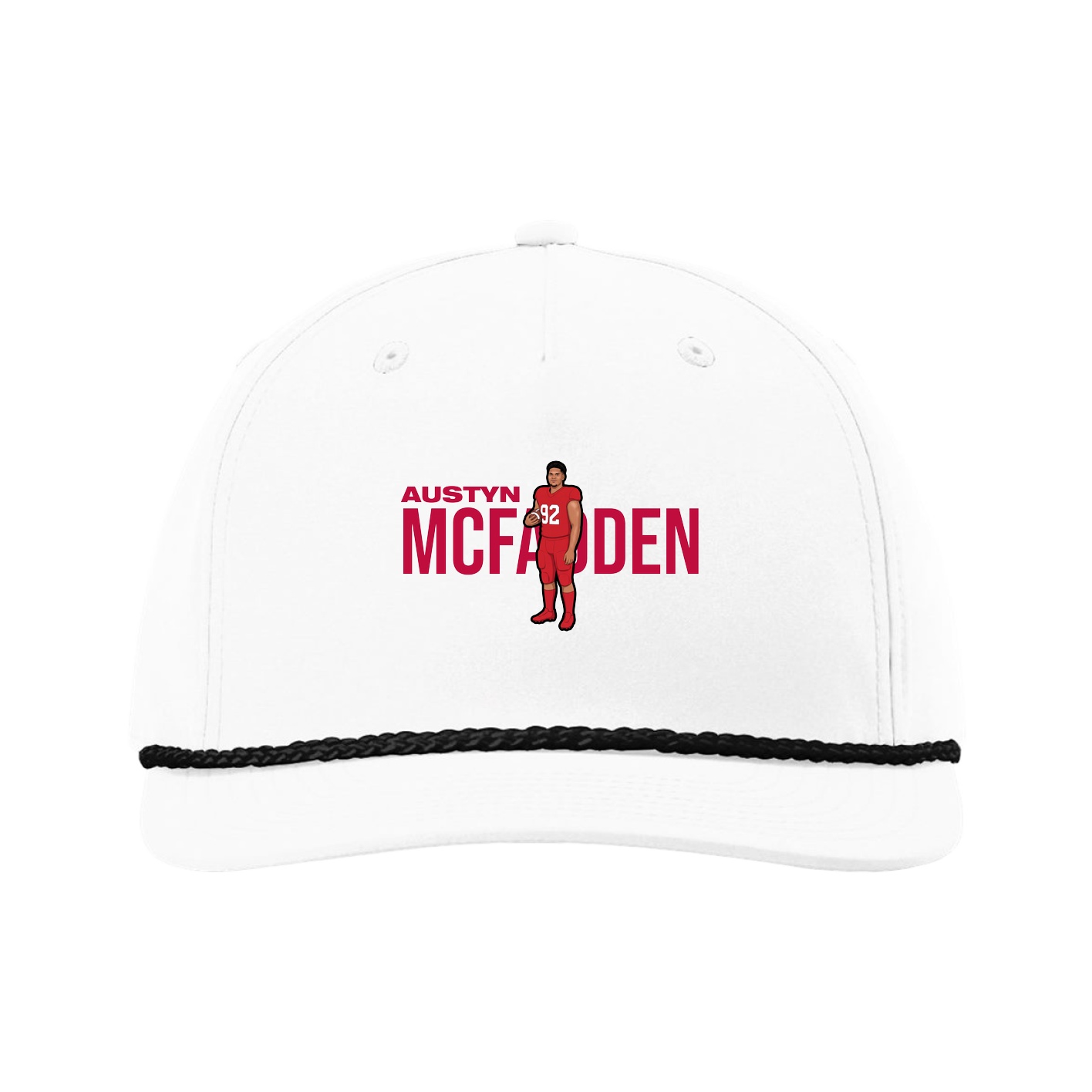 Five-Panel Classic Rope Cap — Player Name in White