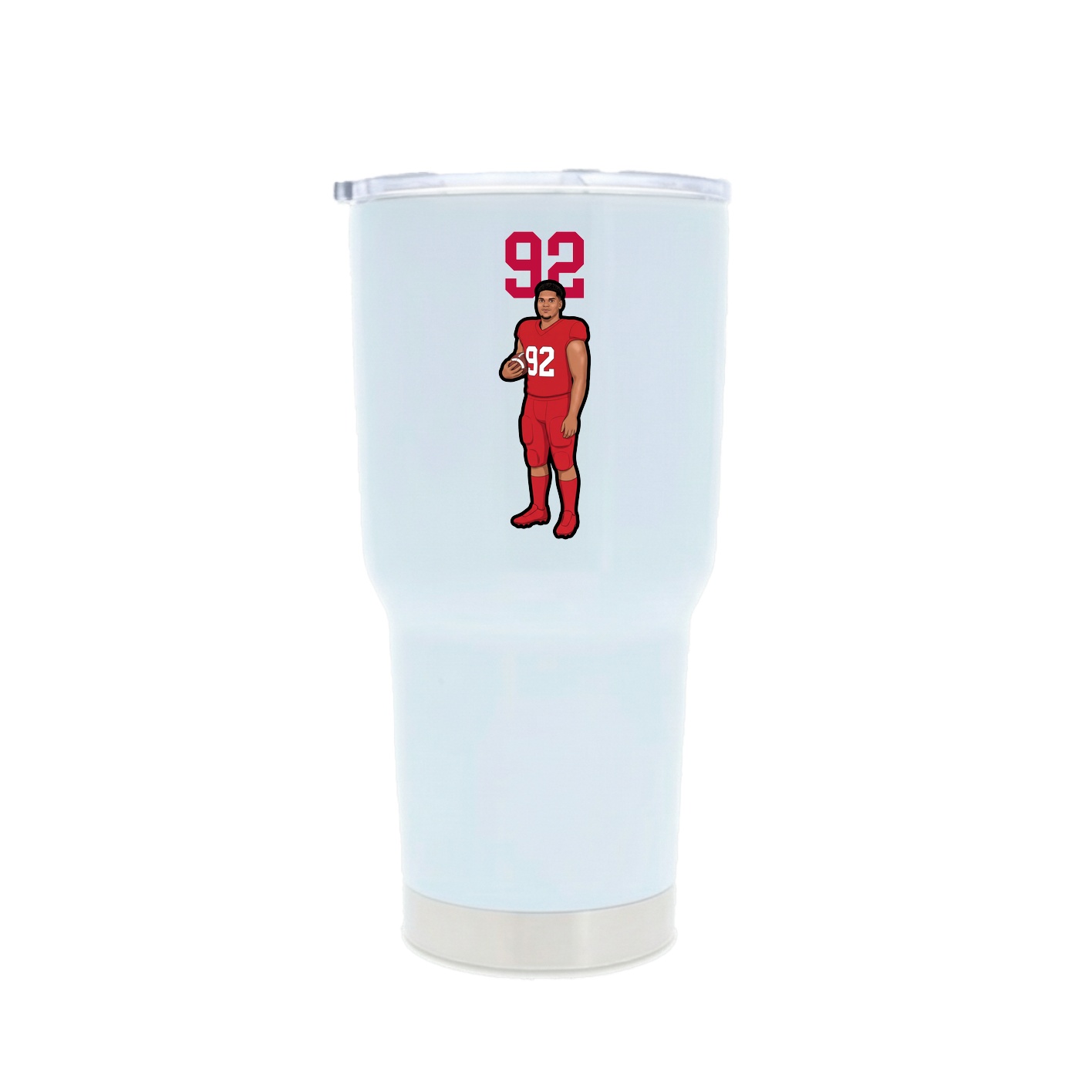 30oz Stainless Steel Tumbler — Number Top in White