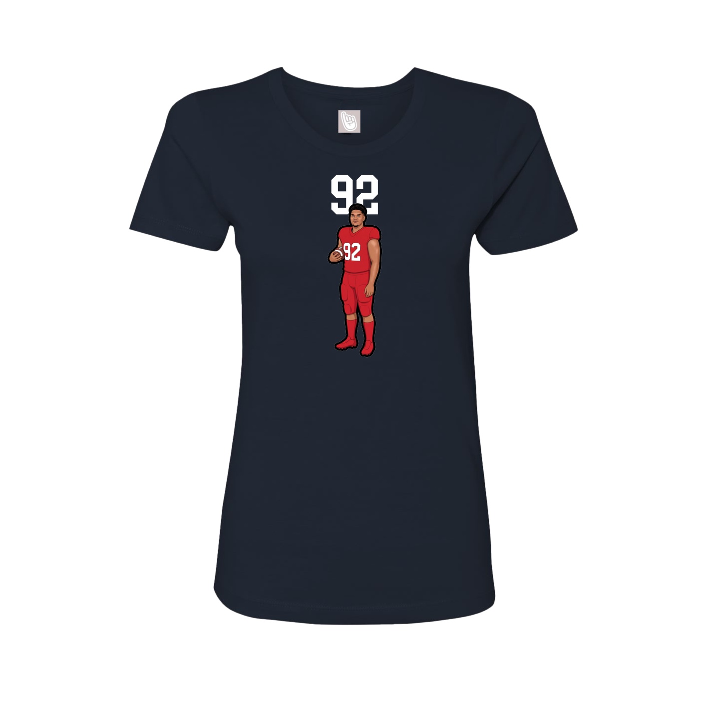 Fitted Women's Tee — Number Top in Navy