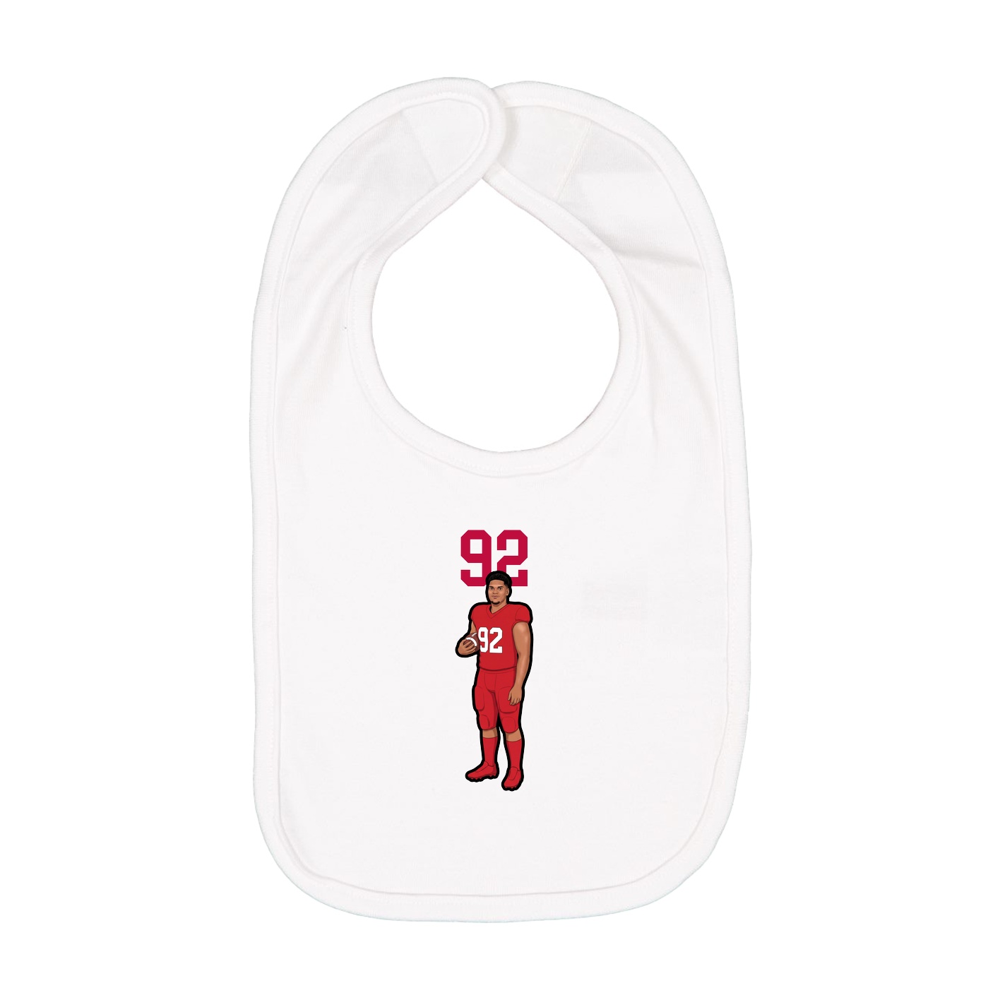 Infant Bib — Number Top in White