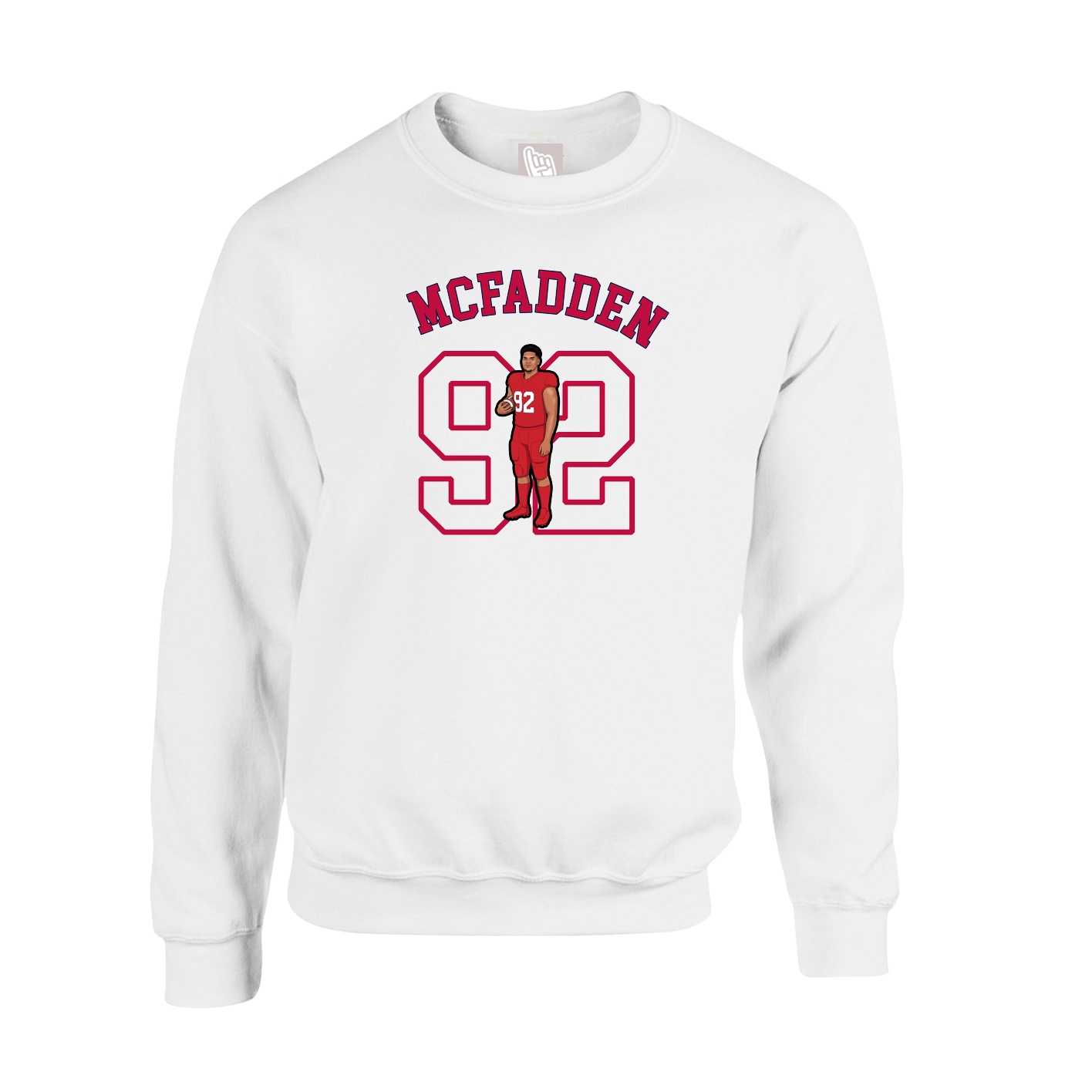 Fleece Crew — Shirsey Arch in White