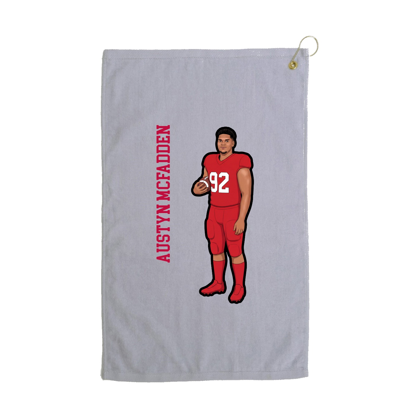 Golf Towel — Name Vertical in Grey