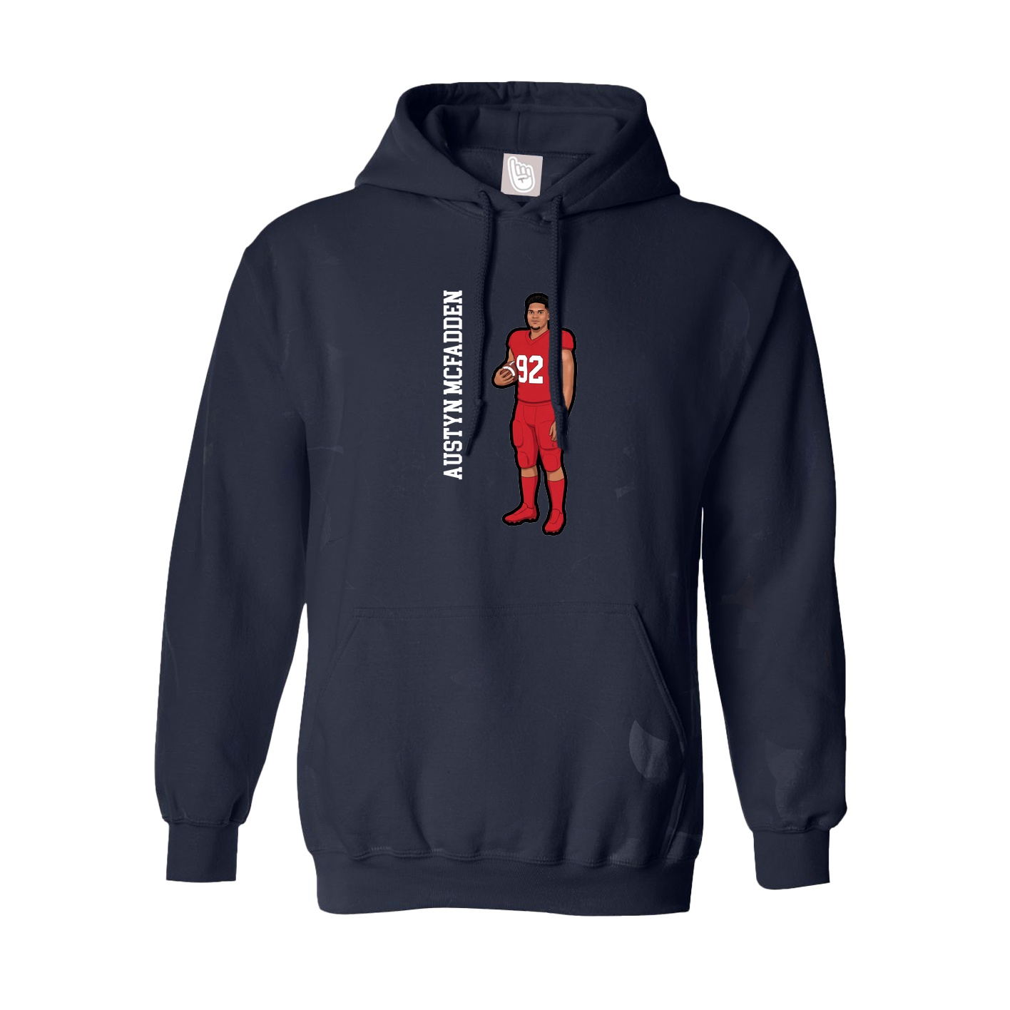 Hoodie — Name Vertical in Navy