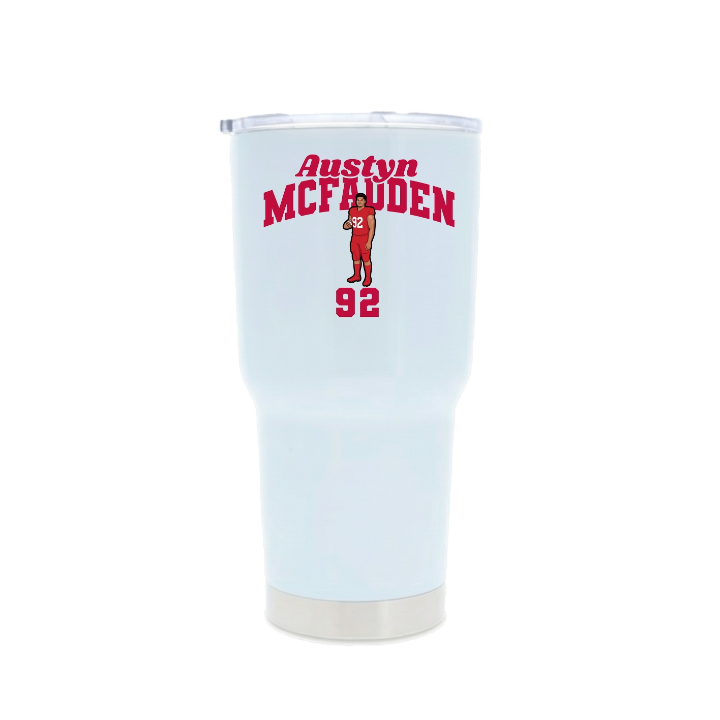 30oz Stainless Steel Tumbler — Signature Arch in White