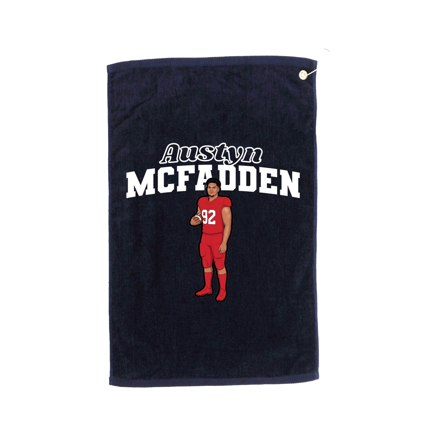 Golf Towel — Name Arch in Navy