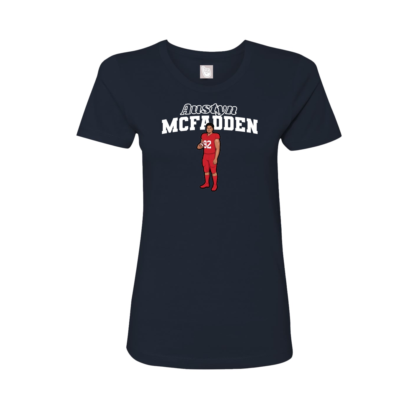 Fitted Women's Tee — Name Arch in Navy