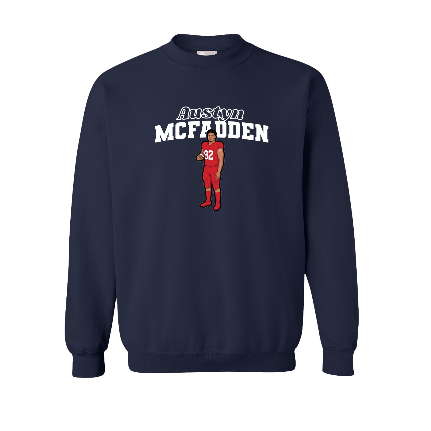 Fleece Crew — Name Arch in Navy