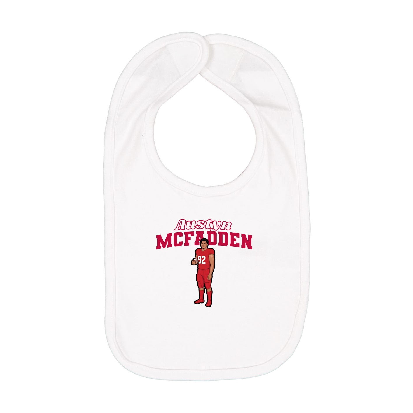 Infant Bib — Name Arch in White
