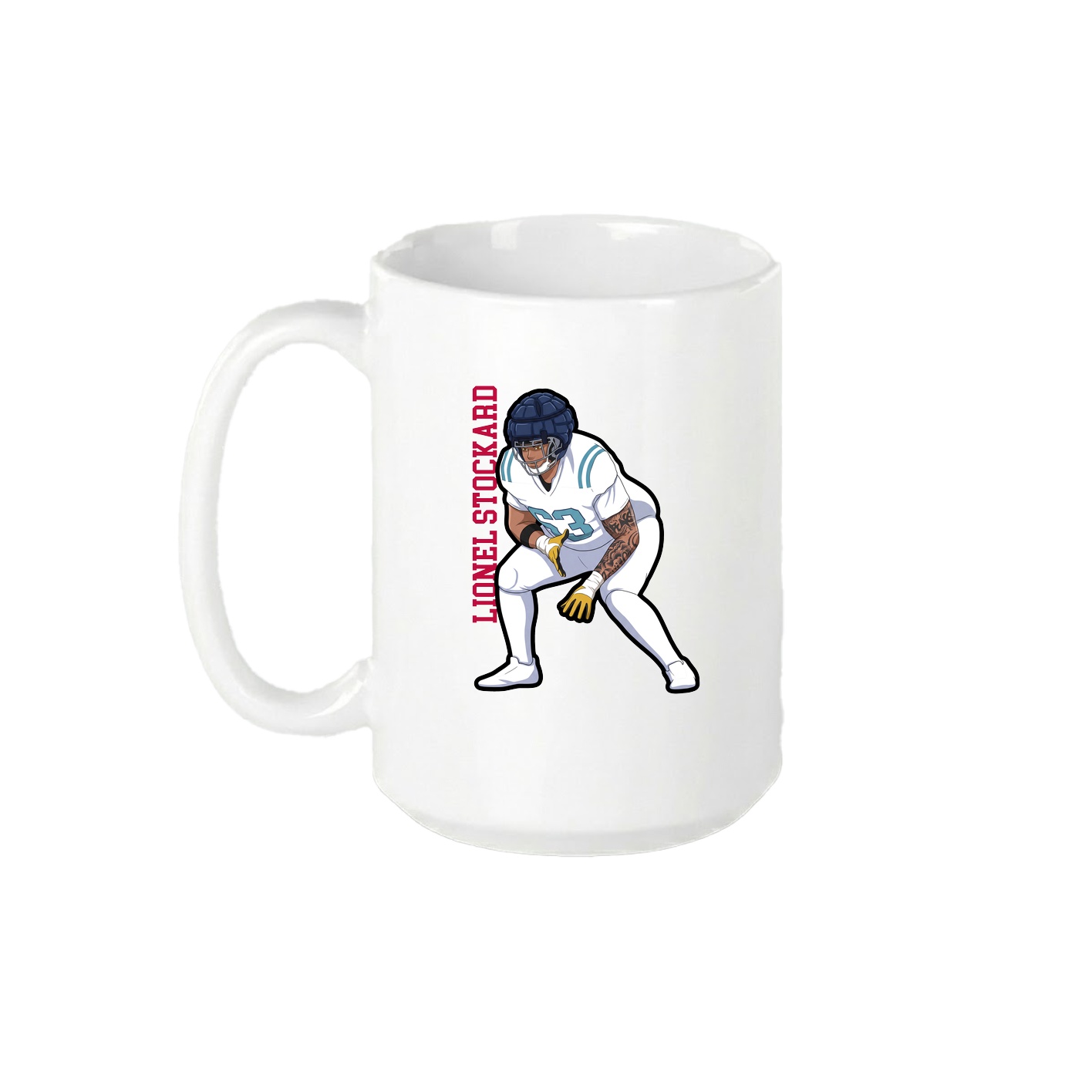 15oz Coffee Mug — Name Vertical in White