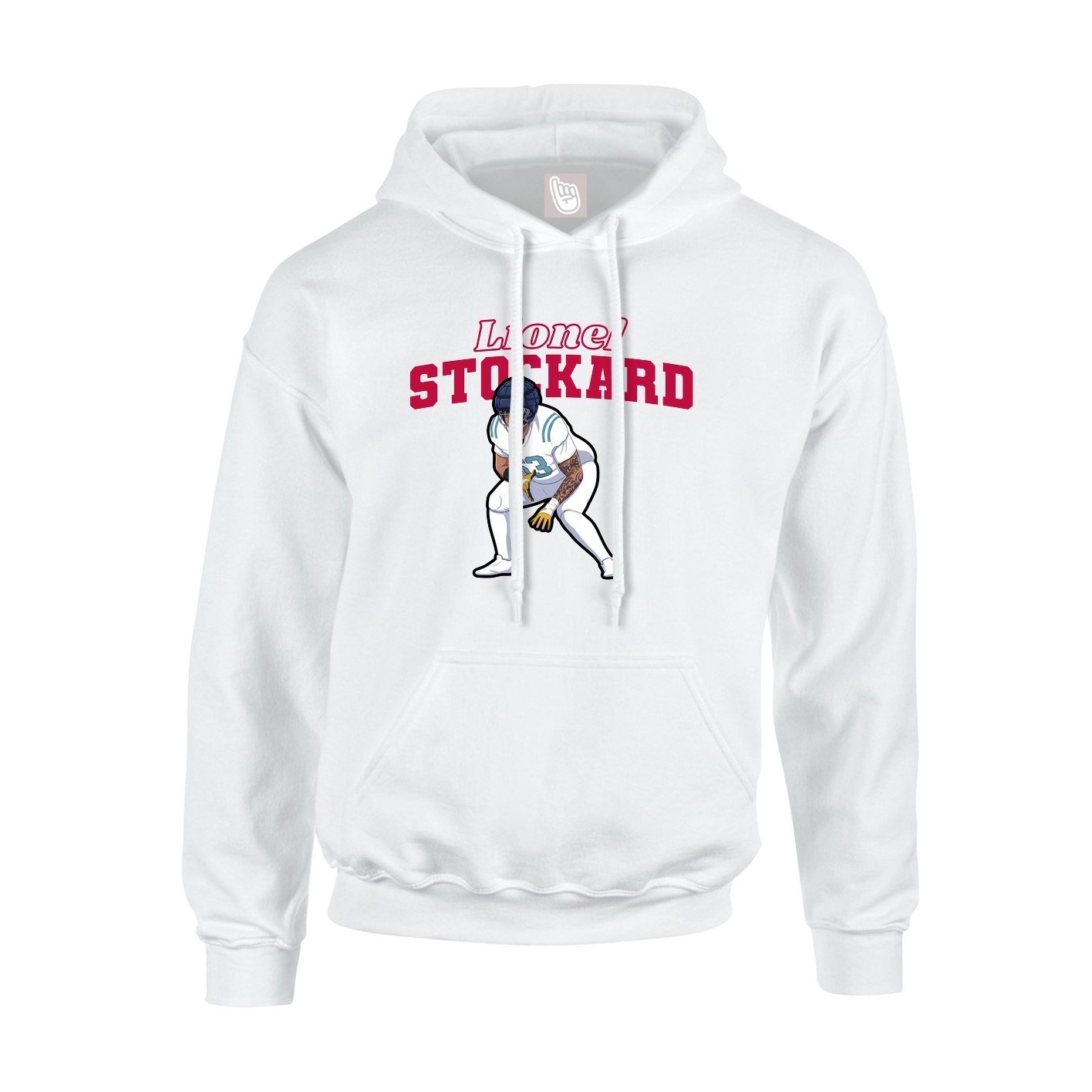 Youth Hoodie — Name Arch in White