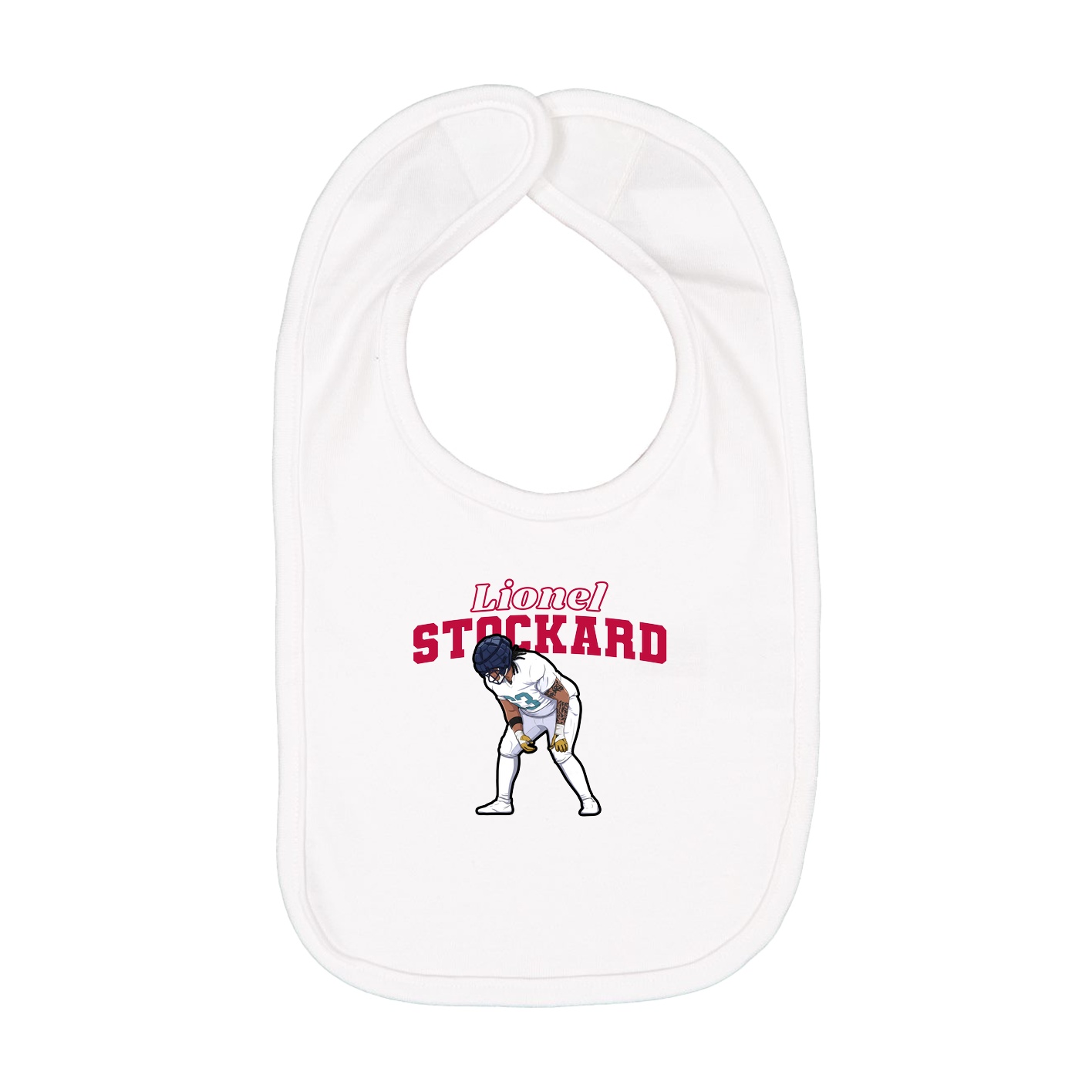 Infant Bib — Name Arch in White