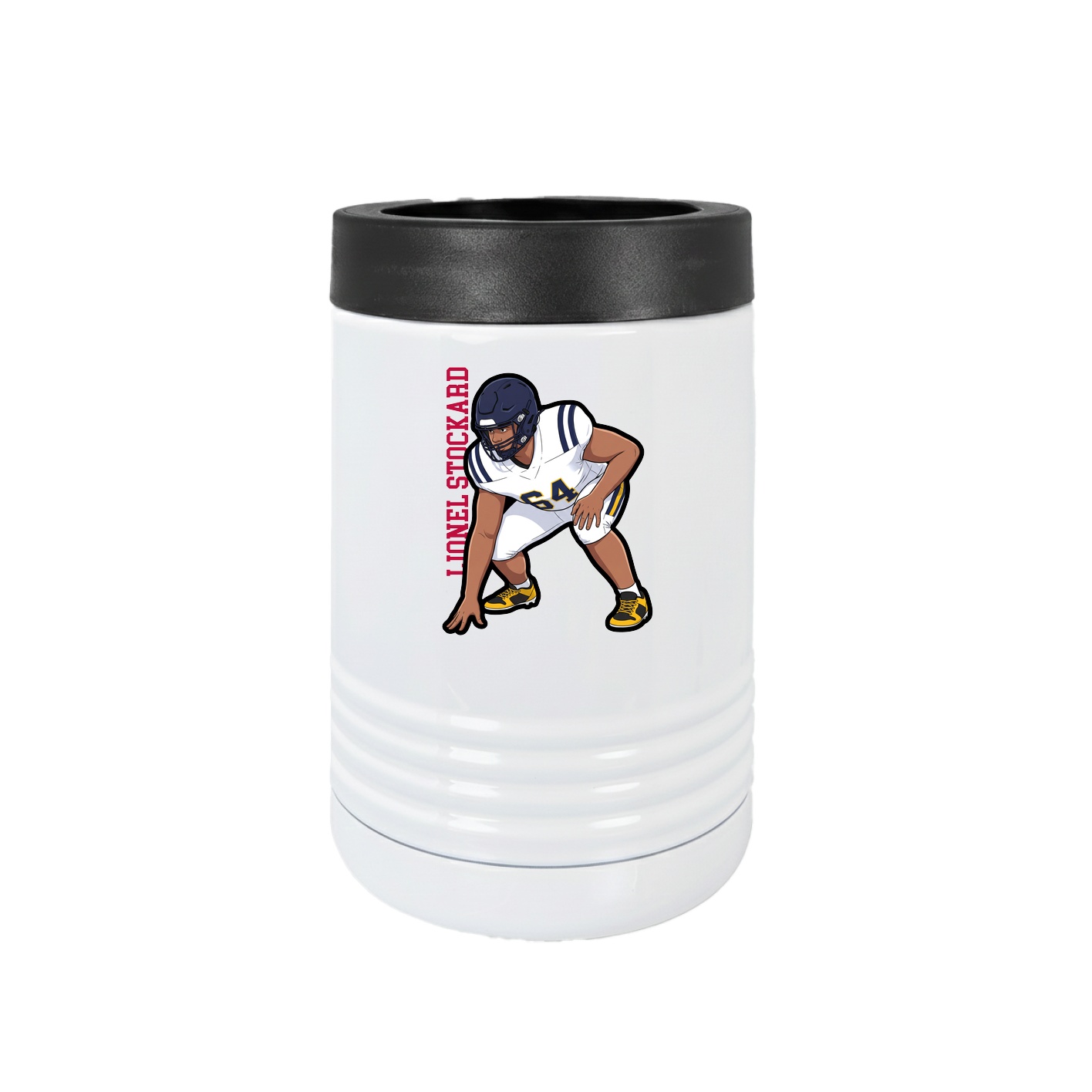 Beverage Holder — Name Vertical in White