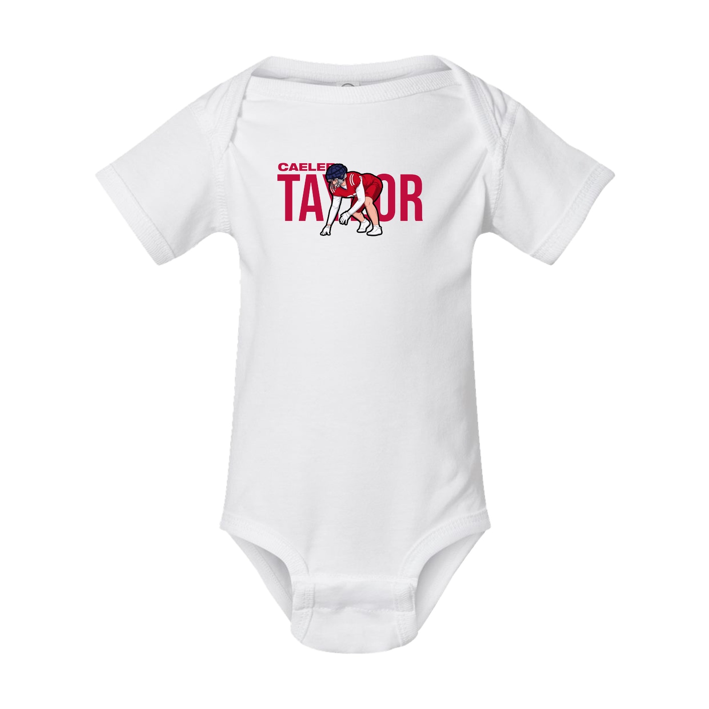 Baby Onesie — Player Name in White
