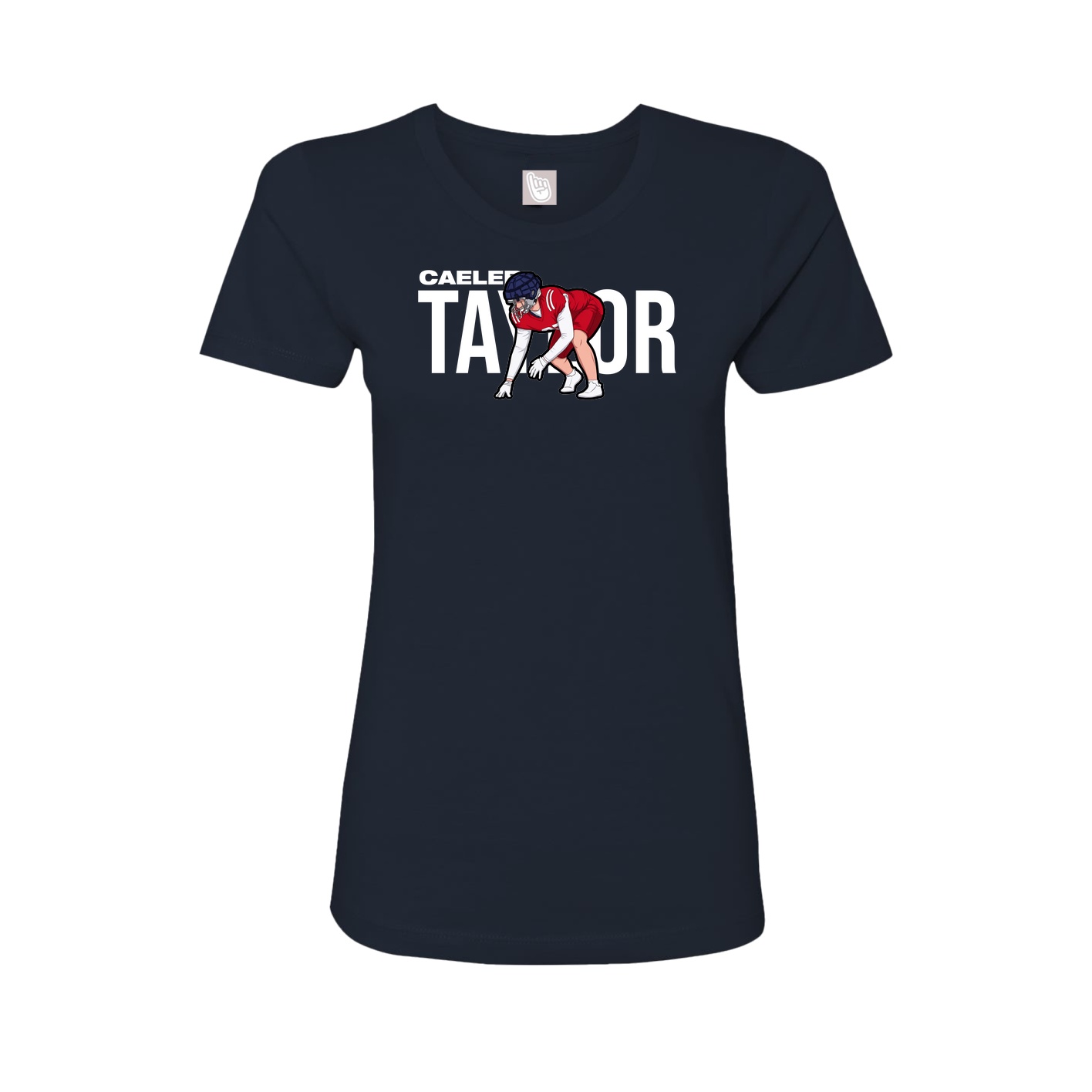 Fitted Women's Tee — Player Name in Navy