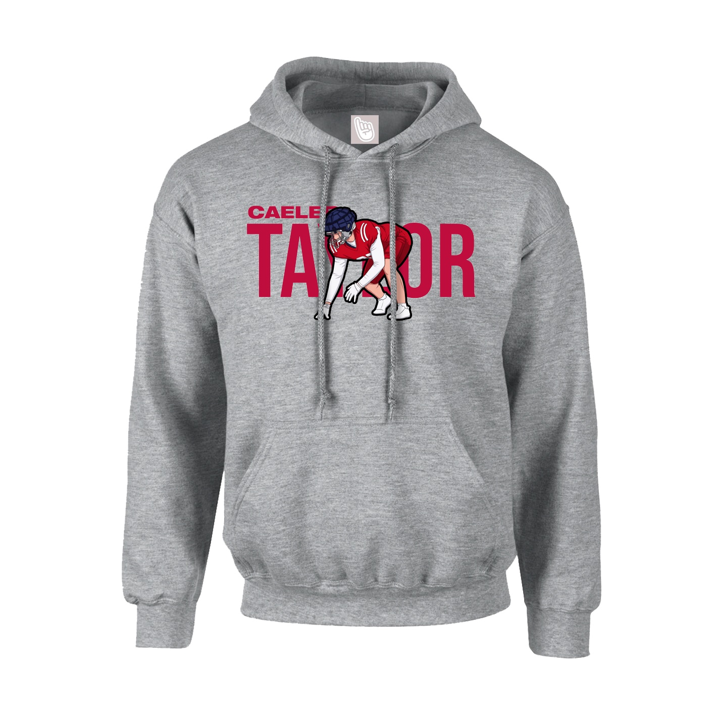 Youth Hoodie — Player Name in Grey