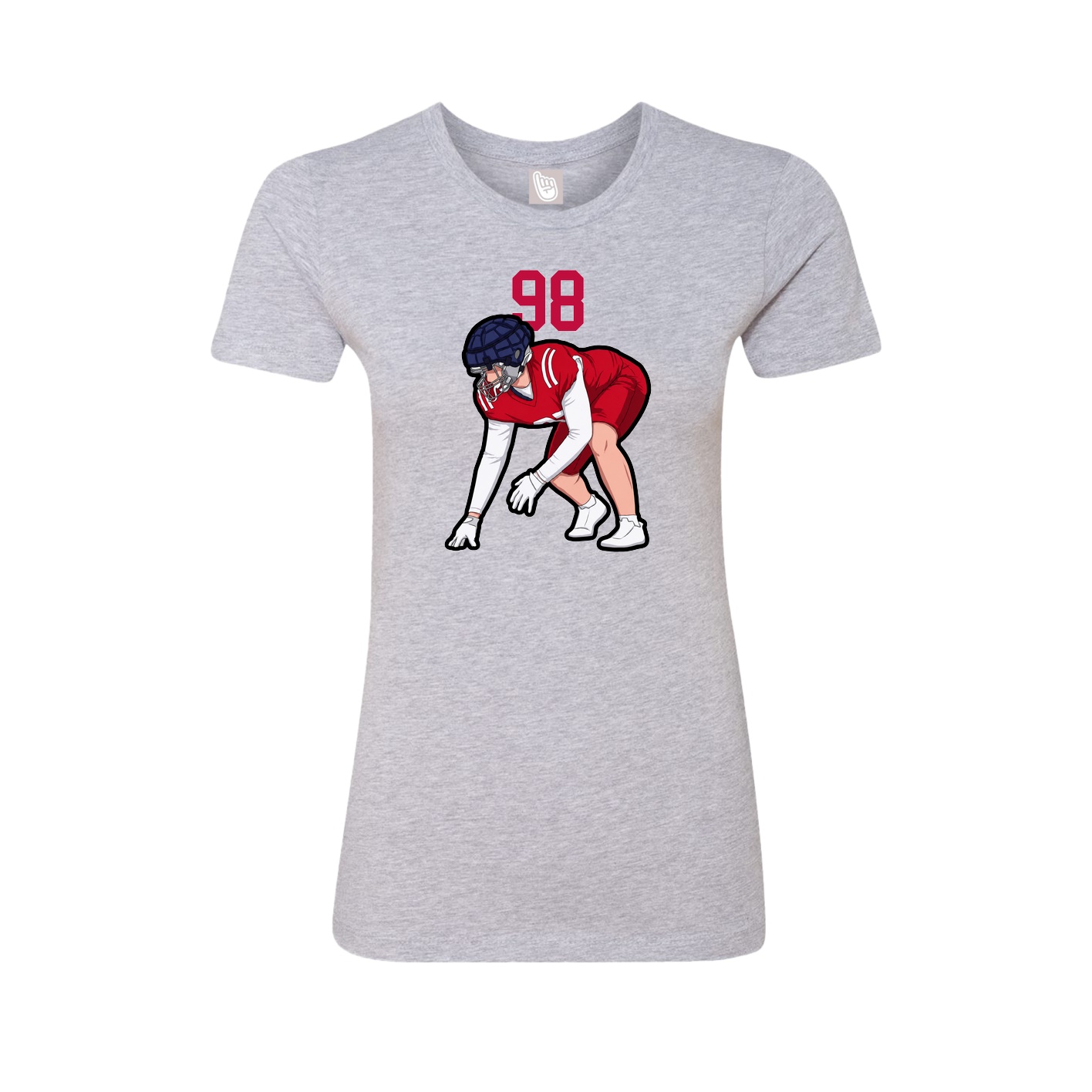 Fitted Women's Tee — Number Top in Grey