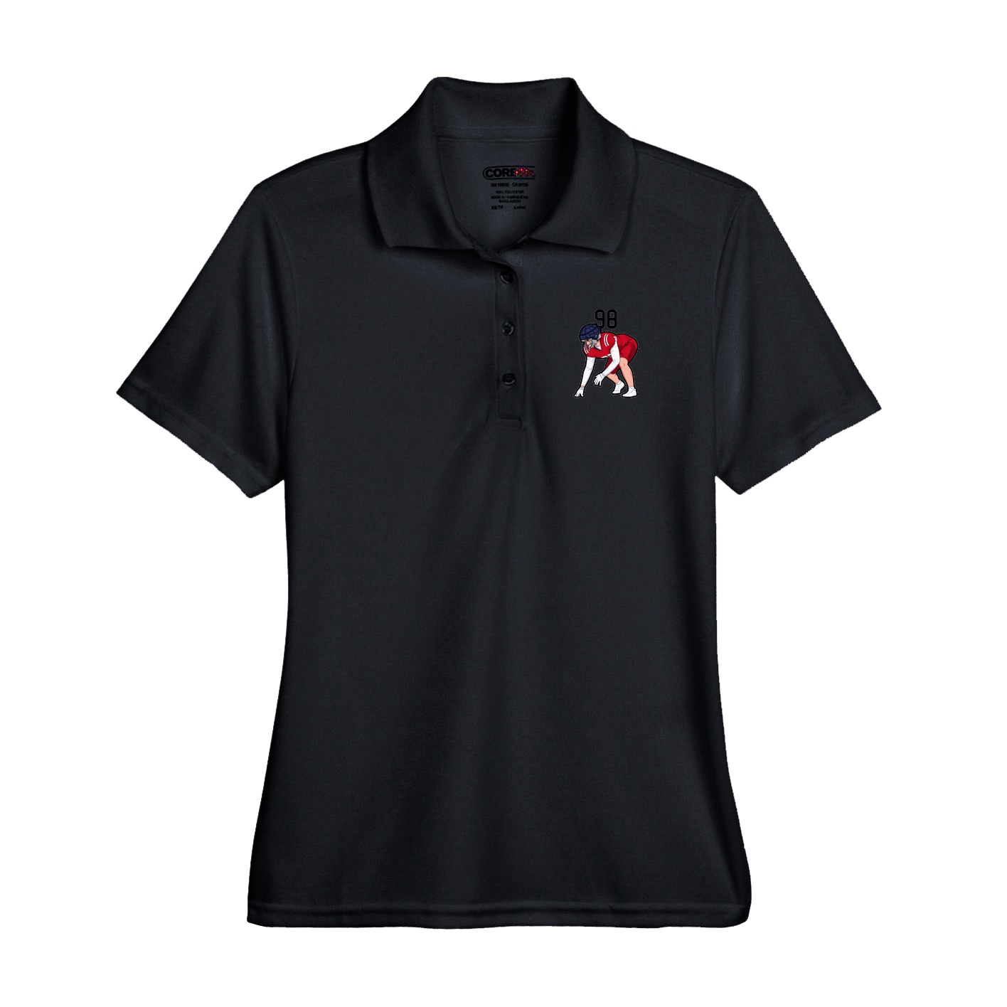 Performance Polo — Number Top in Black