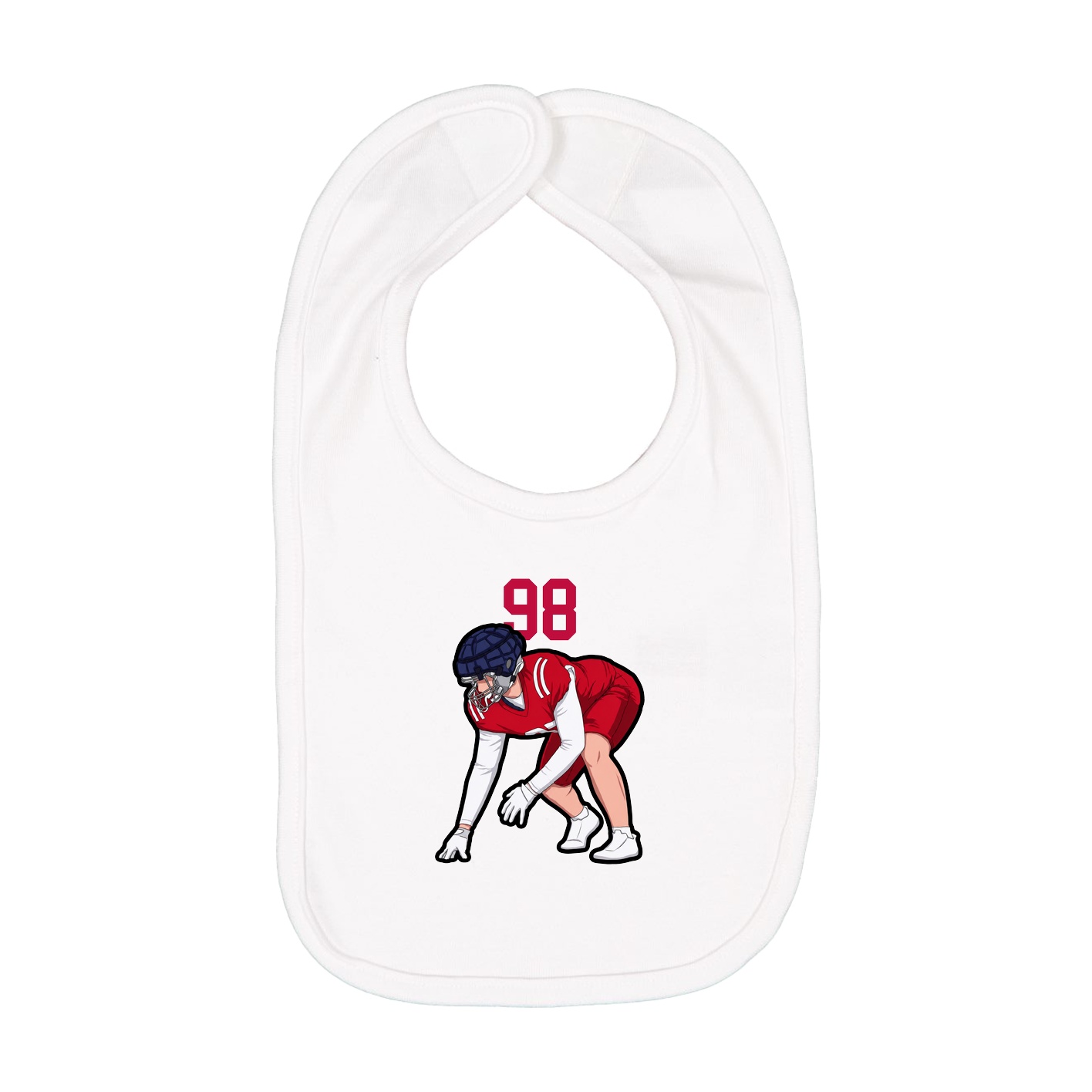 Infant Bib — Number Top in White